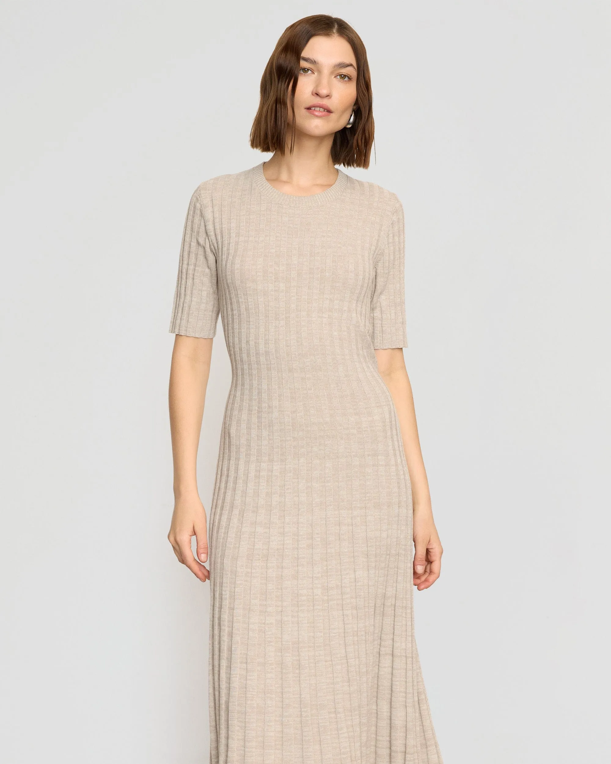 Fena Wide-Ribbed Sweater Dress