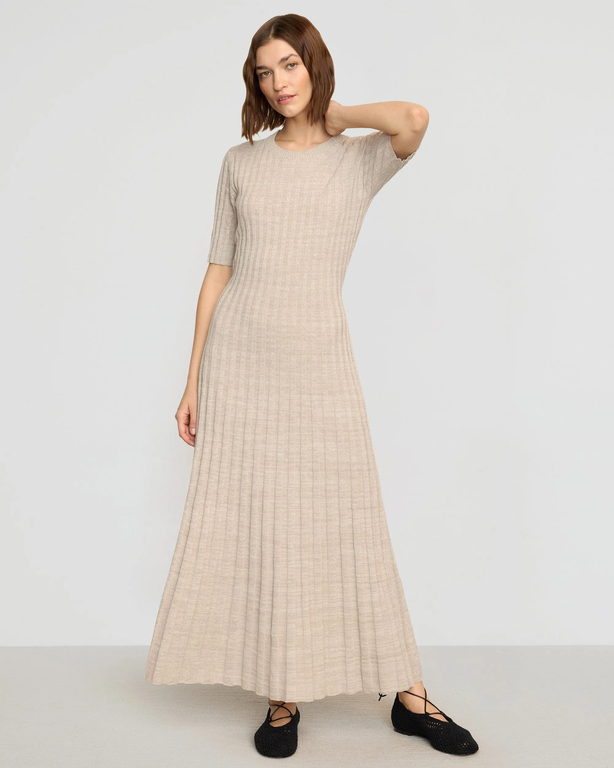 Fena Wide-Ribbed Sweater Dress
