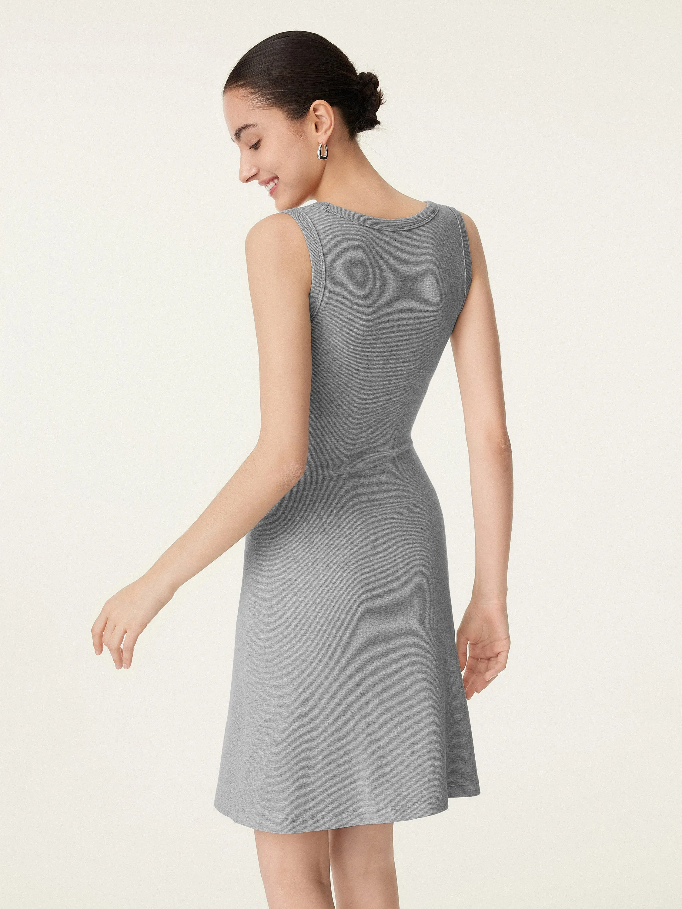 Flattering V-neck A-line New Airy Brami Tank Dress