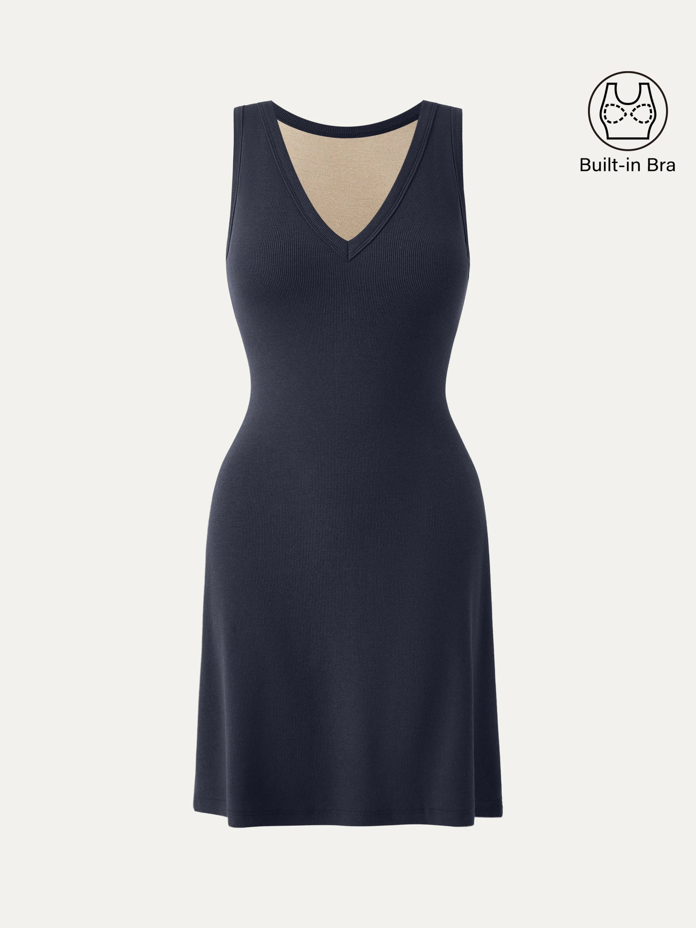 Flattering V-neck A-line New Airy Brami Tank Dress