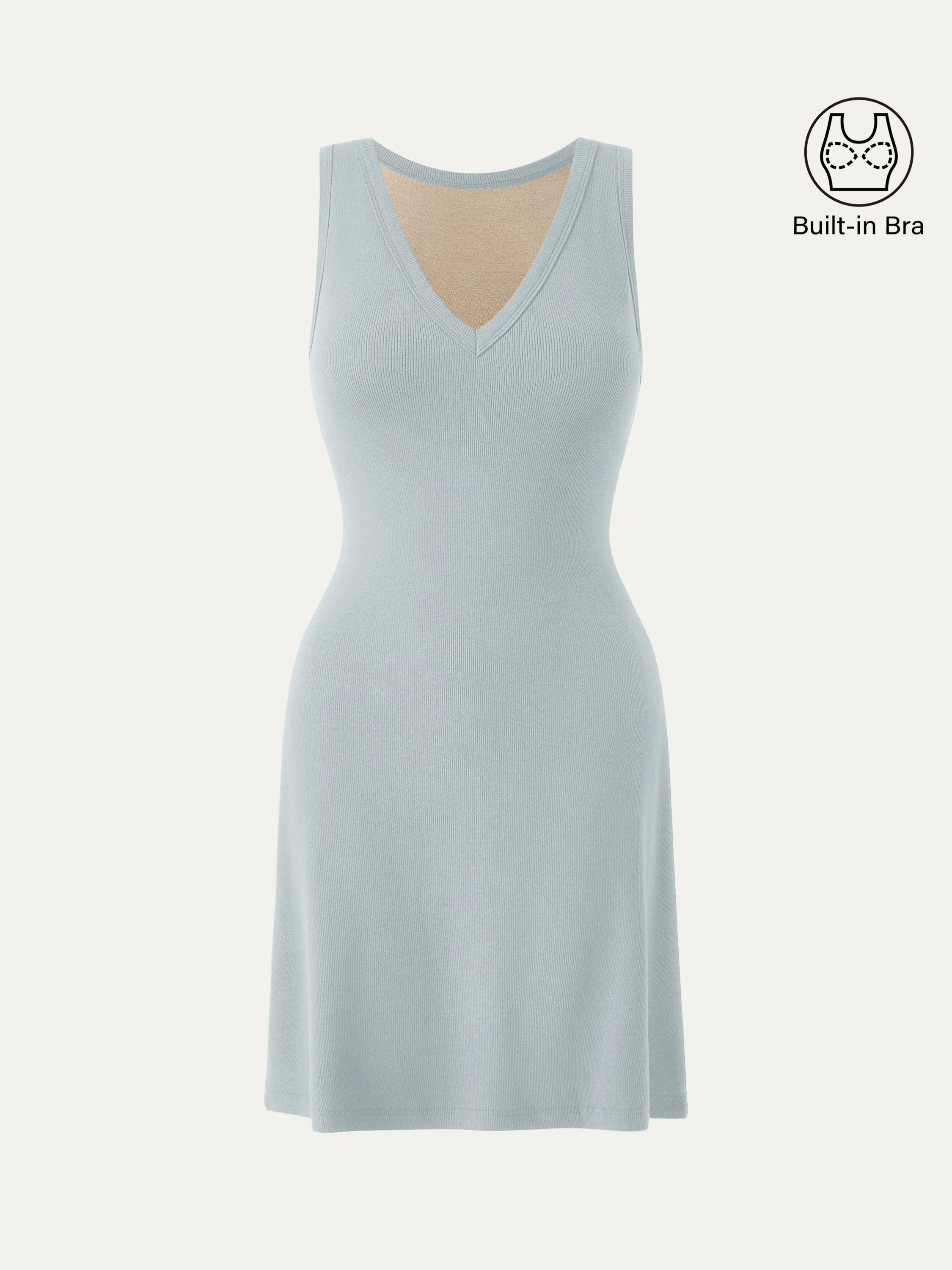 Flattering V-neck A-line New Airy Brami Tank Dress