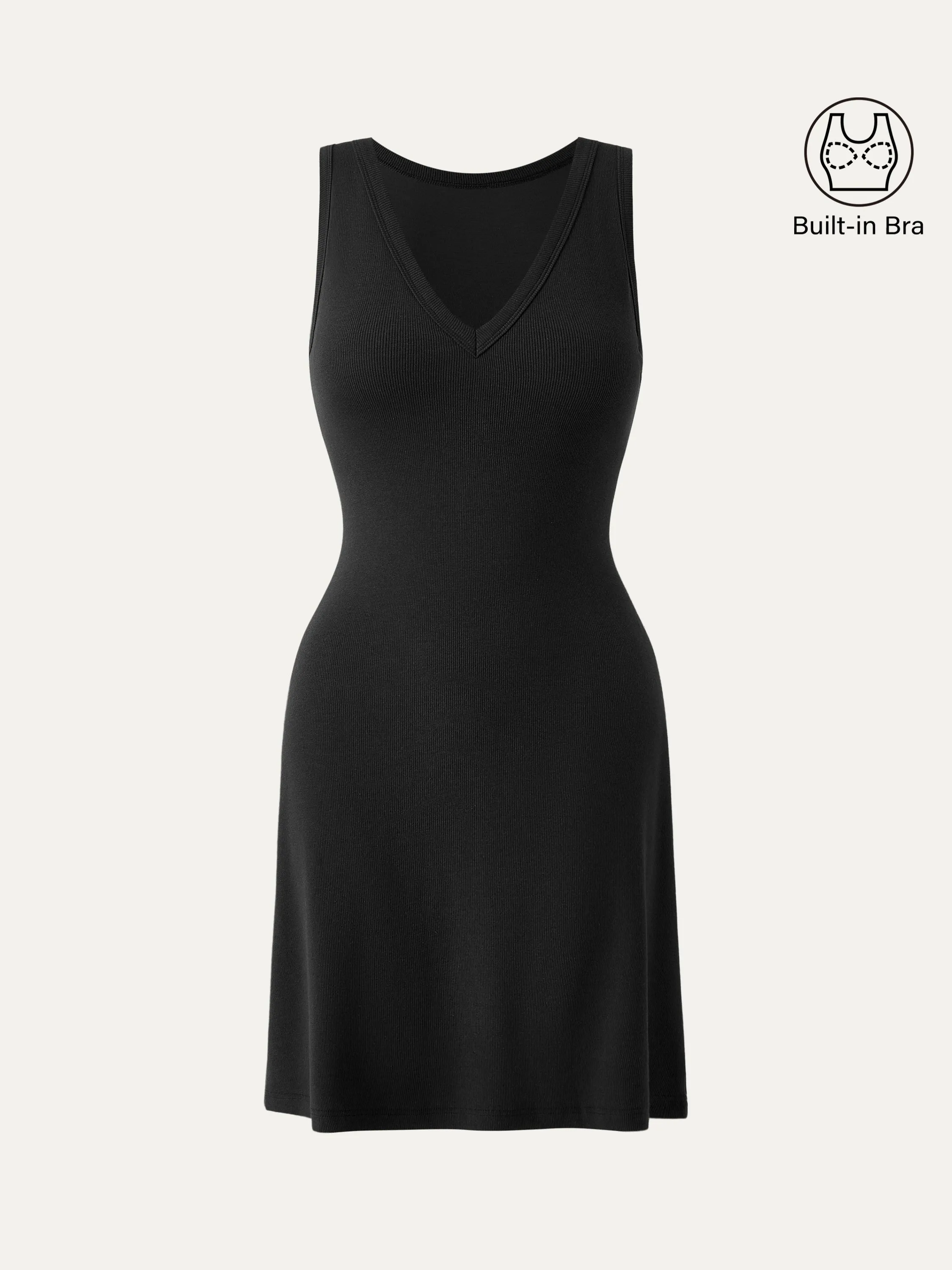 Flattering V-neck A-line New Airy Brami Tank Dress
