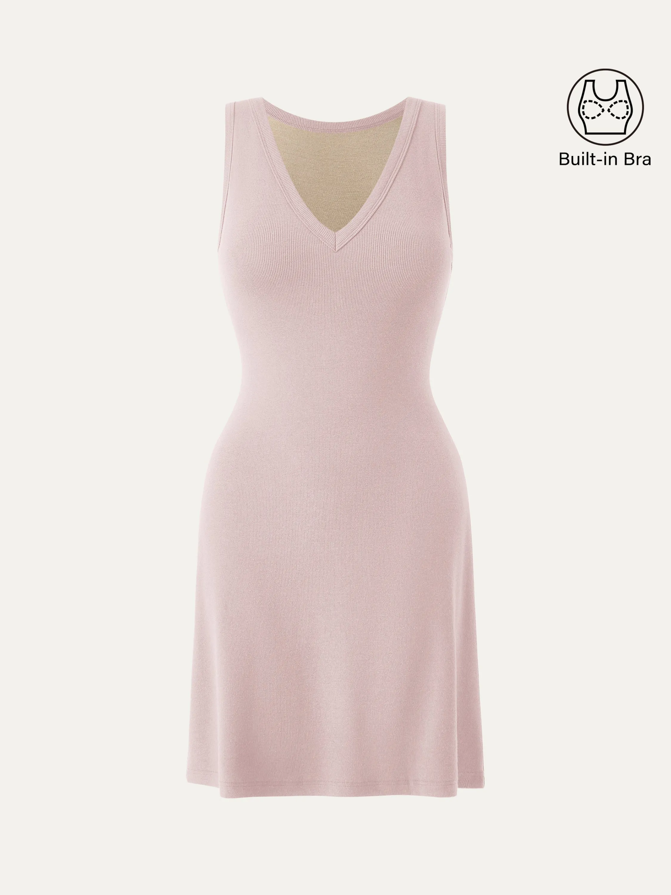Flattering V-neck A-line New Airy Brami Tank Dress