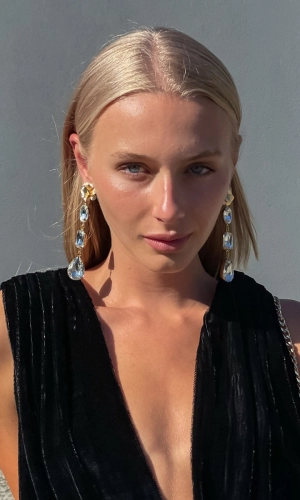 Fleur Triple Drop Earrings - Clear