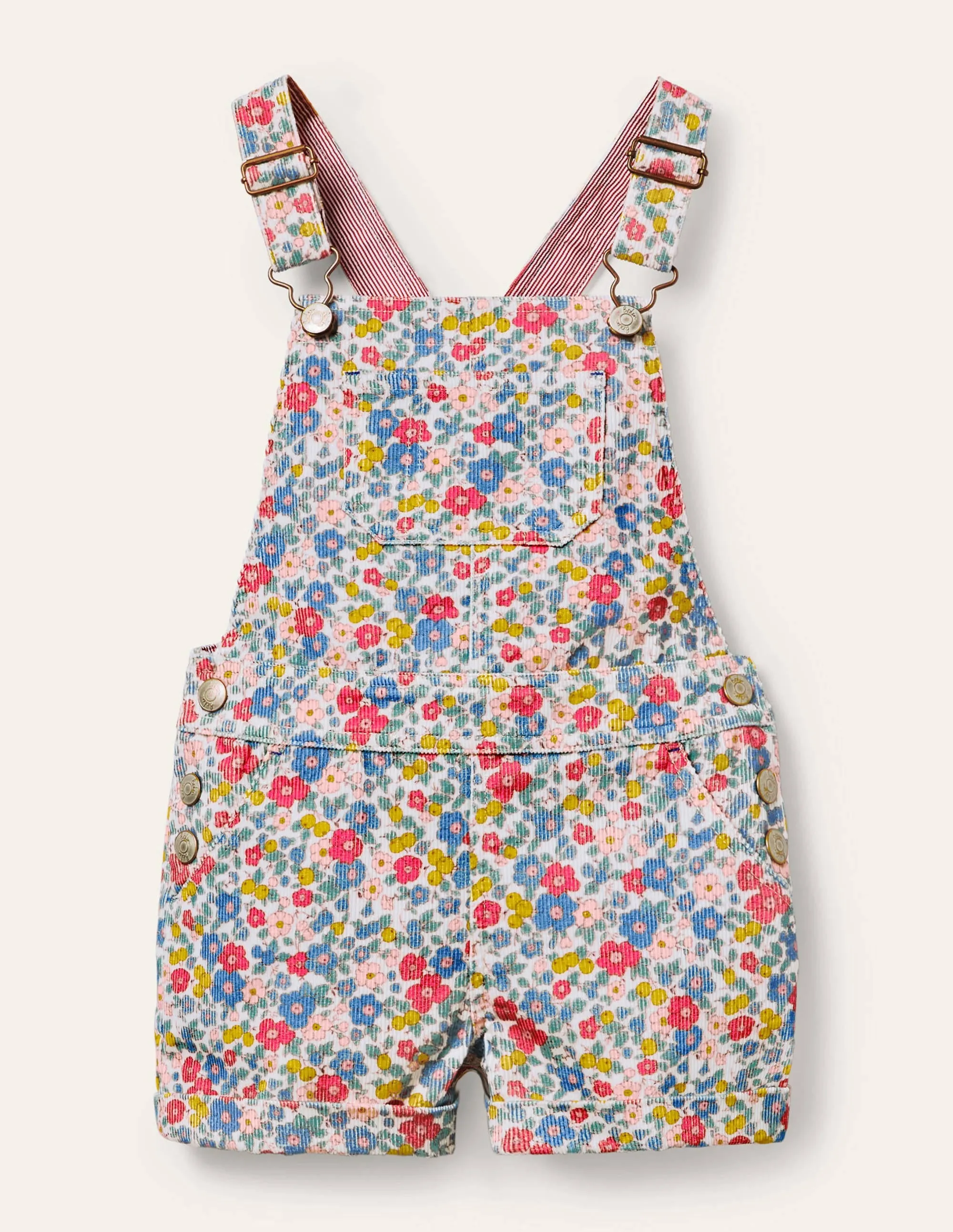 Fun Short Dungarees-Multi Apple Blossom Floral