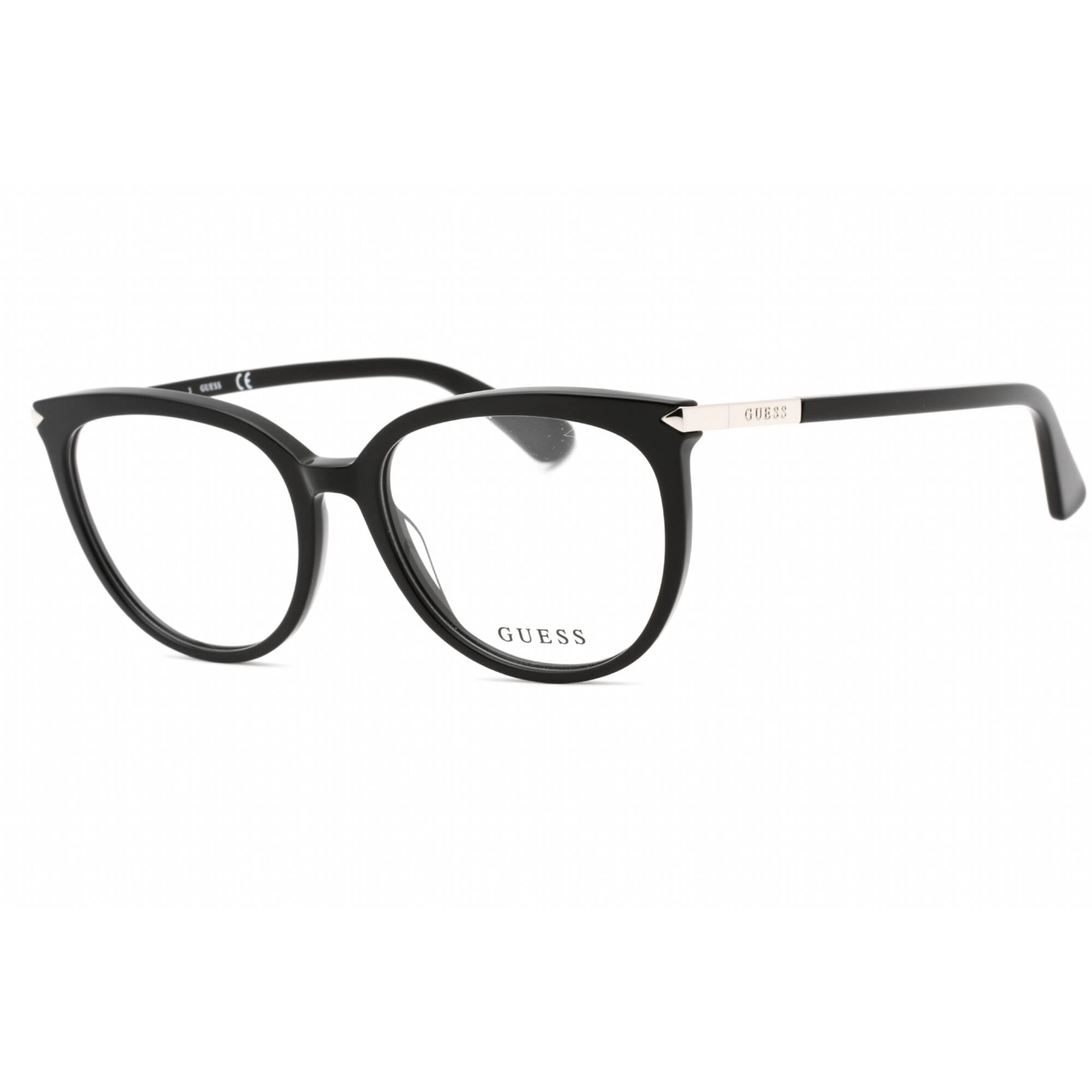 Guess Women's Eyeglasses - Shiny Black Cat Eye Plastic Full Rim Frame | GU2881 001