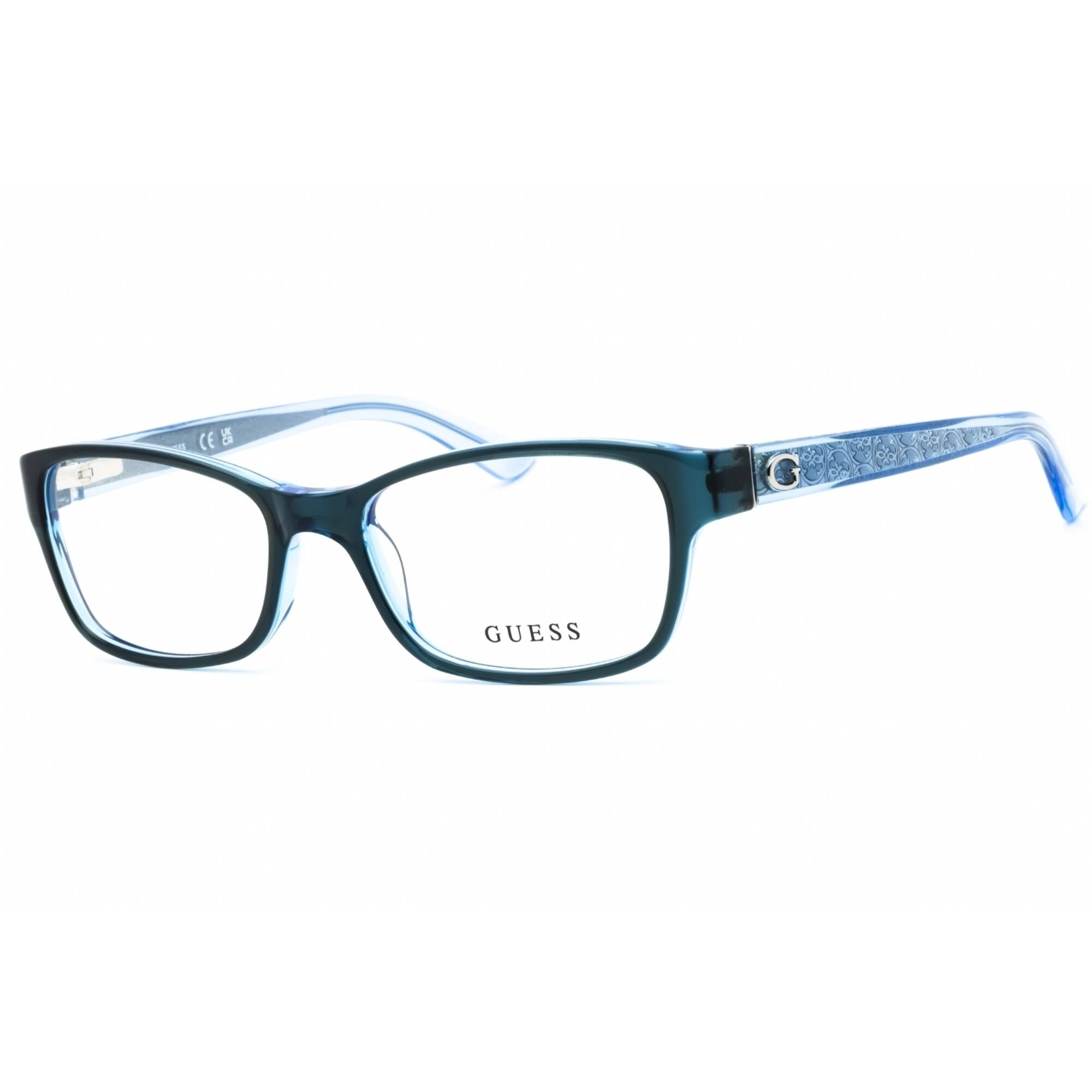 Guess Women's Eyeglasses - Shiny Blue Acetate Cat Eye Full Rim Frame | GU2591 090