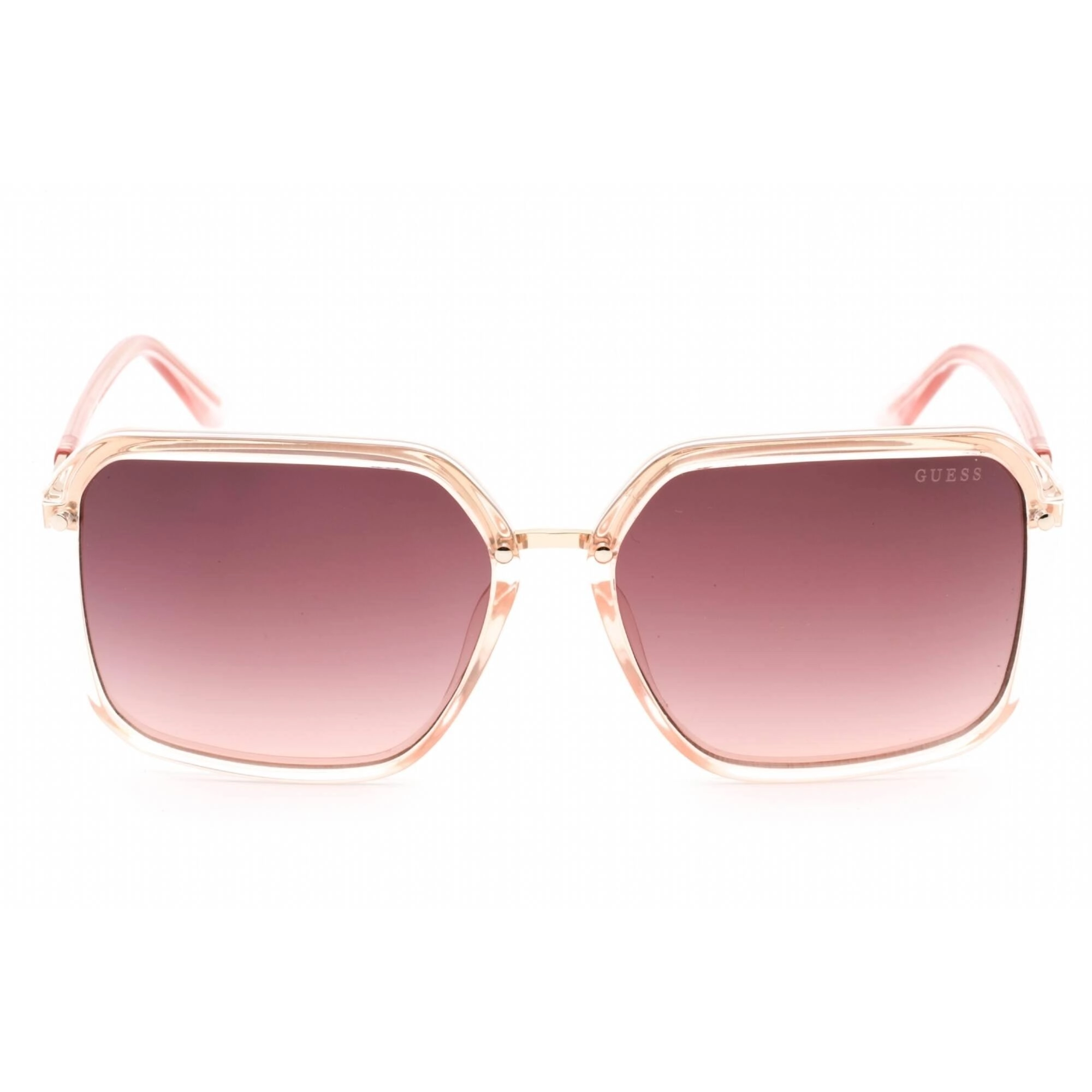 Guess Women's Sunglasses - Gradient Bordeaux Lens Shiny Pink Square Frame | GU7888 72T