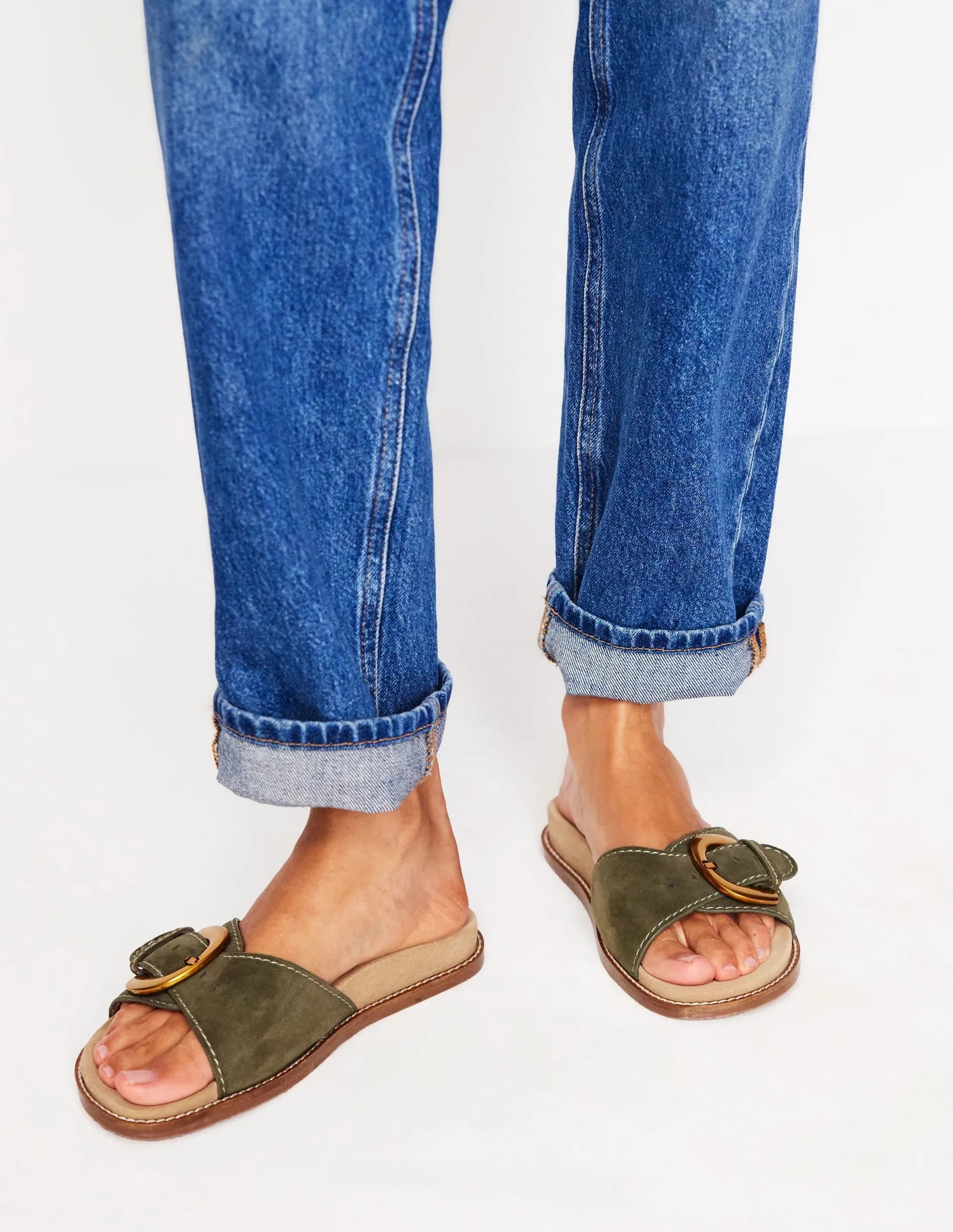 Hardware Mule Sandal-Deep Olive