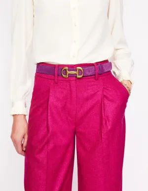 Iris Snaffle Trim Leather Belt-Regal Purple