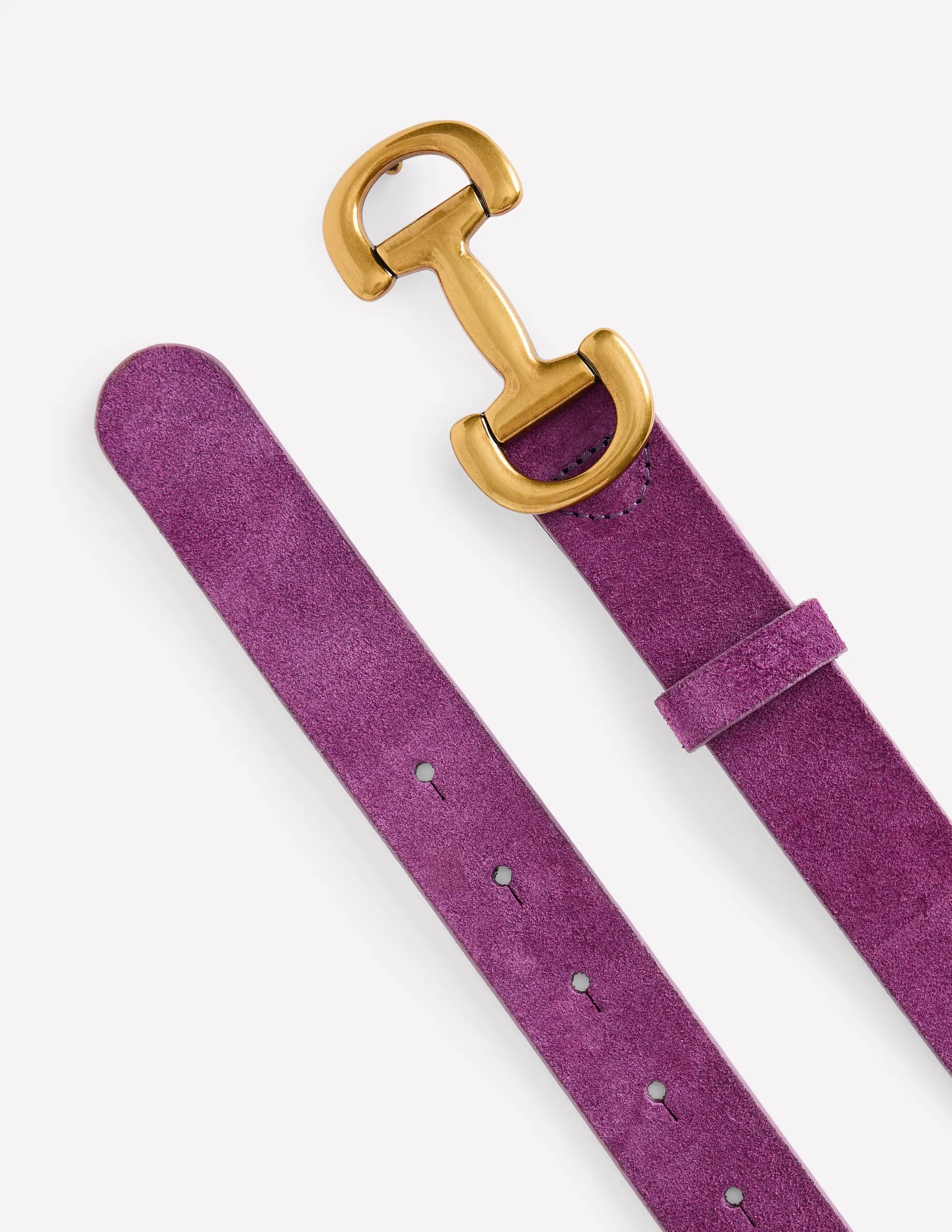 Iris Snaffle Trim Leather Belt-Regal Purple