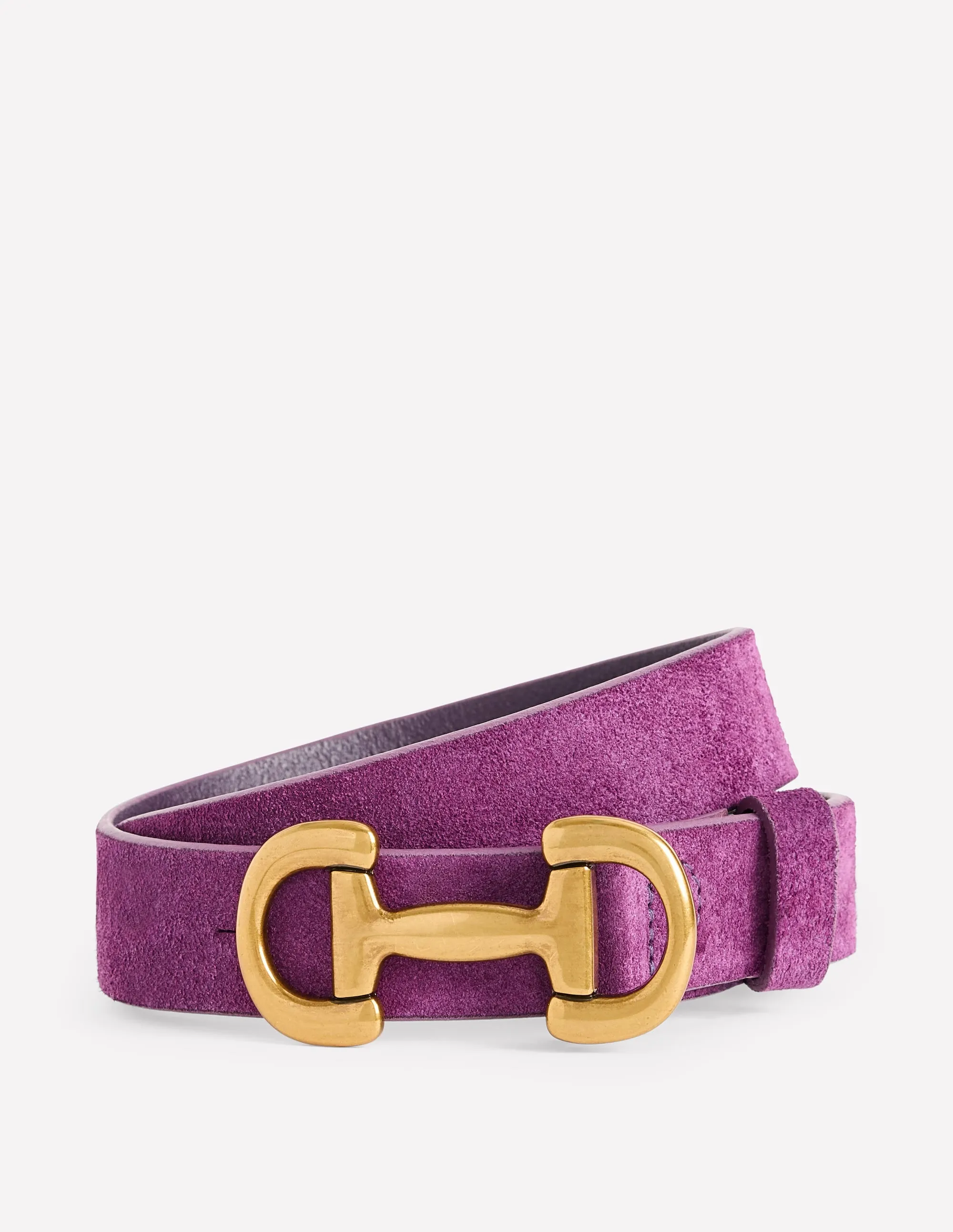 Iris Snaffle Trim Leather Belt-Regal Purple