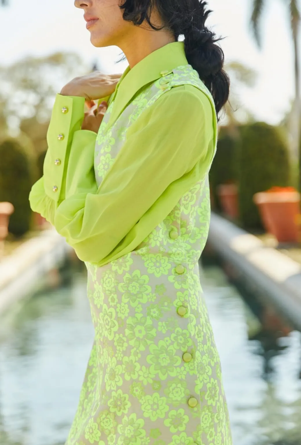 Jackie Dress Tea Length - Lemon Brightline