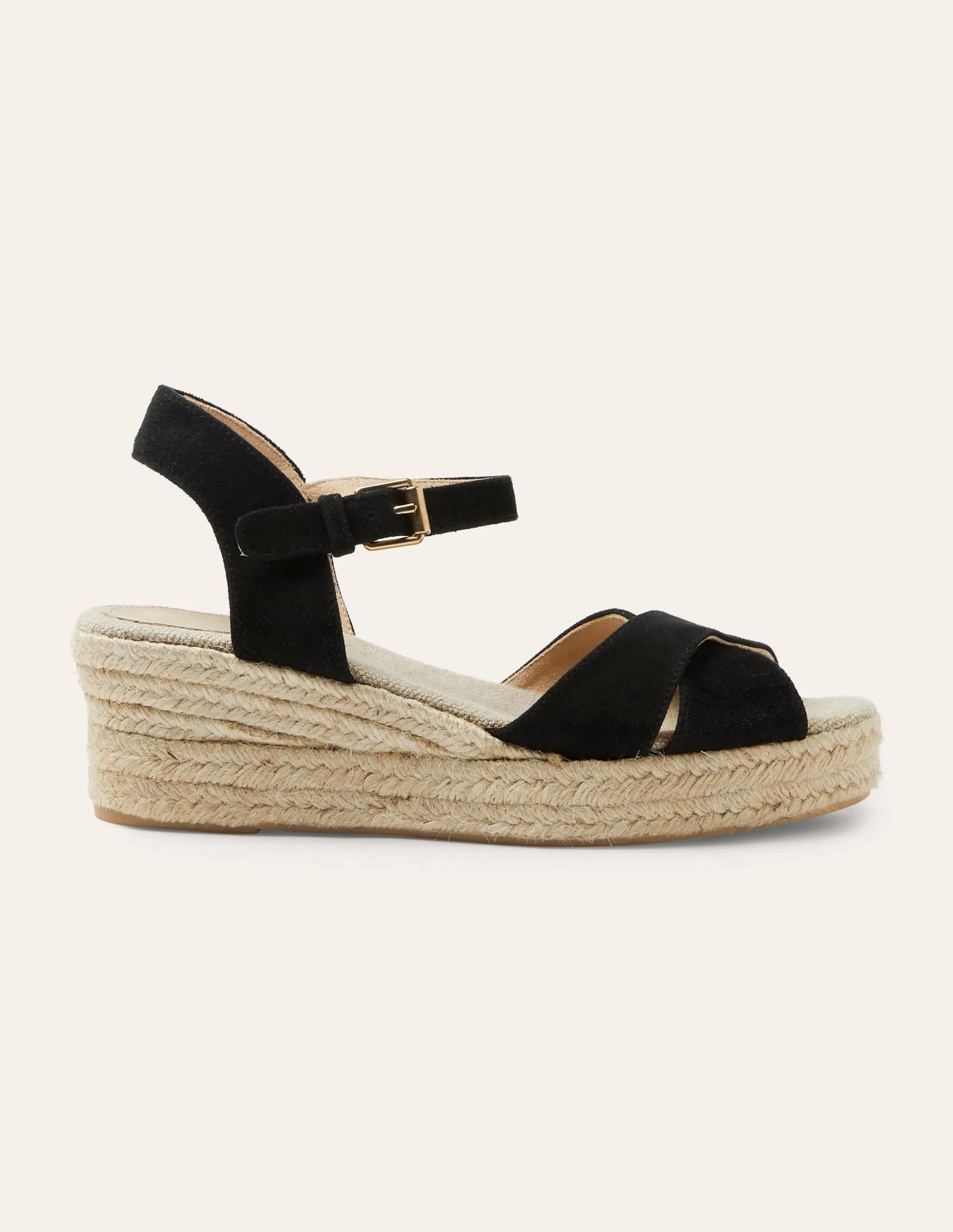 Jasmine Espadrille Wedges-Black