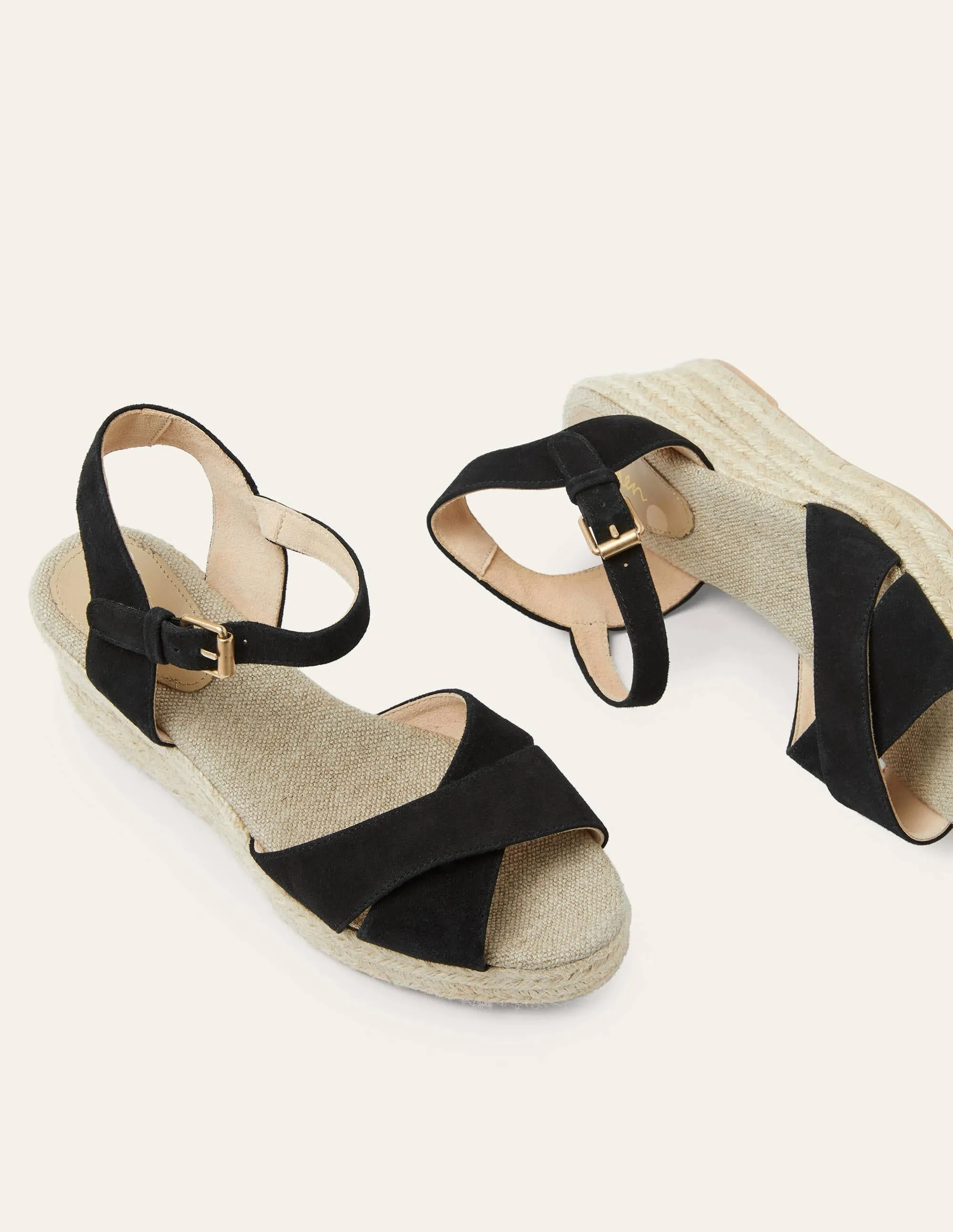 Jasmine Espadrille Wedges-Black