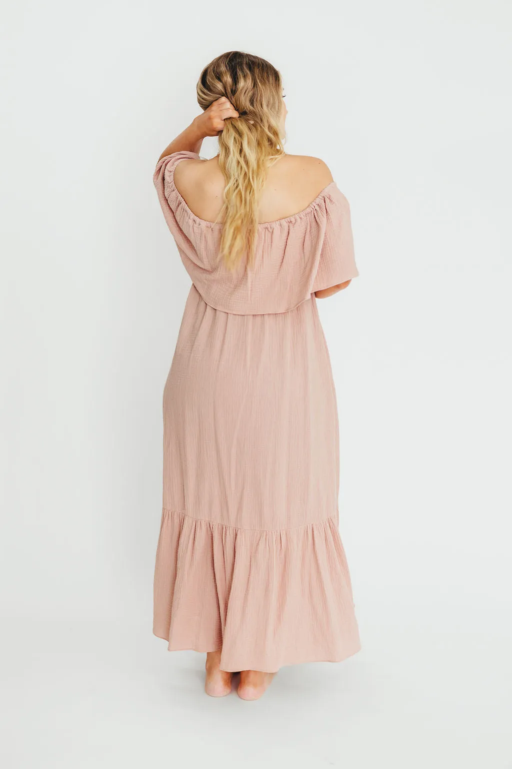 Josie 100% Cotton Maxi Dress in Rose - Bump & Nursing Friendly