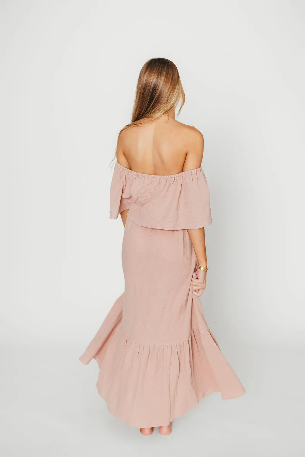Josie 100% Cotton Maxi Dress in Rose - Bump & Nursing Friendly