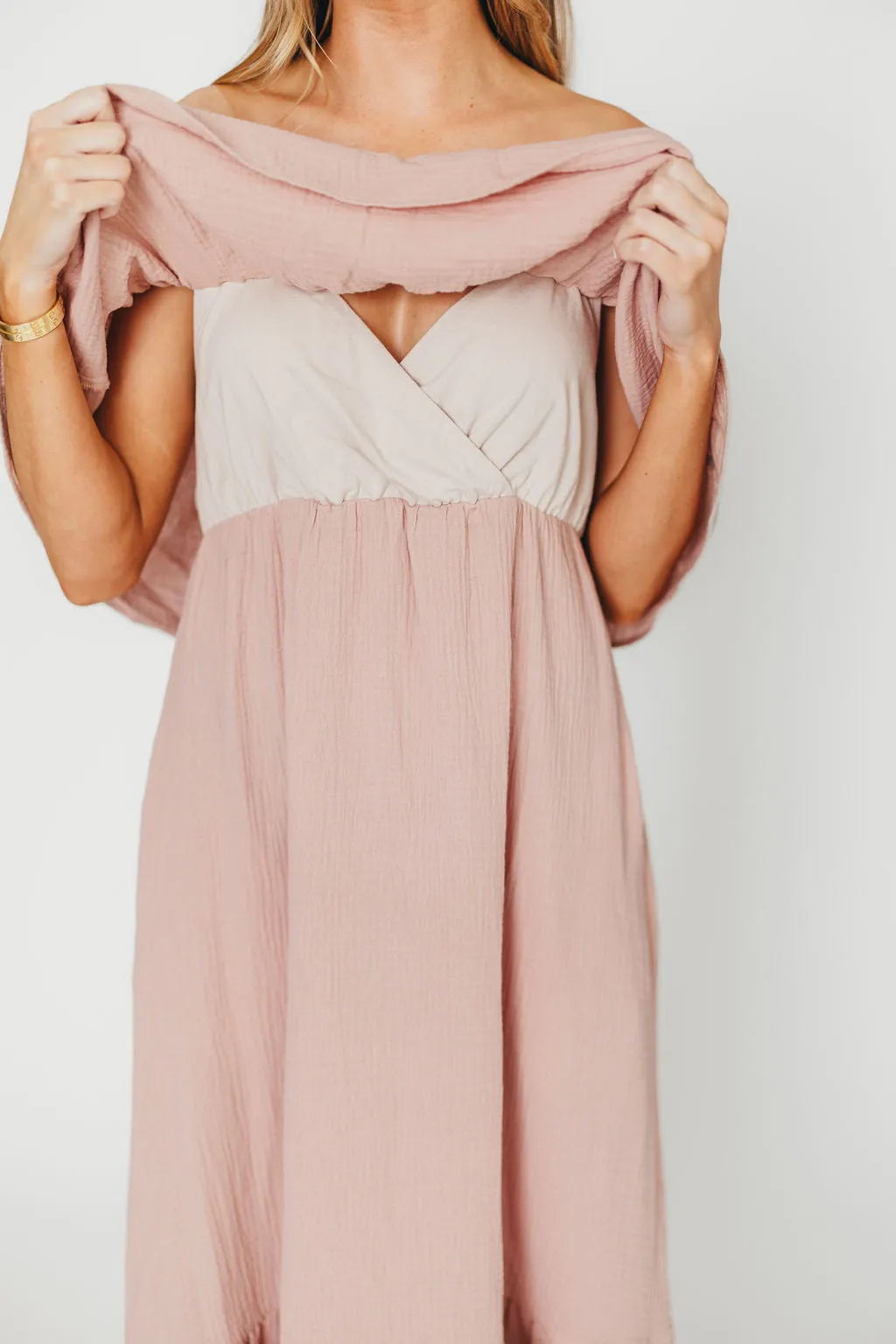 Josie 100% Cotton Maxi Dress in Rose - Bump & Nursing Friendly