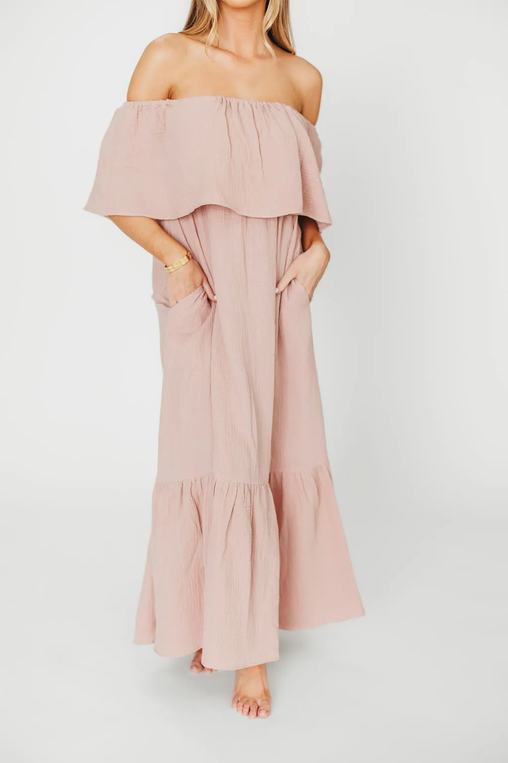 Josie 100% Cotton Maxi Dress in Rose - Bump & Nursing Friendly