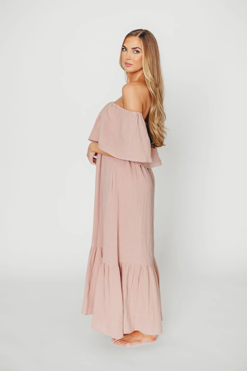 Josie 100% Cotton Maxi Dress in Rose - Bump & Nursing Friendly