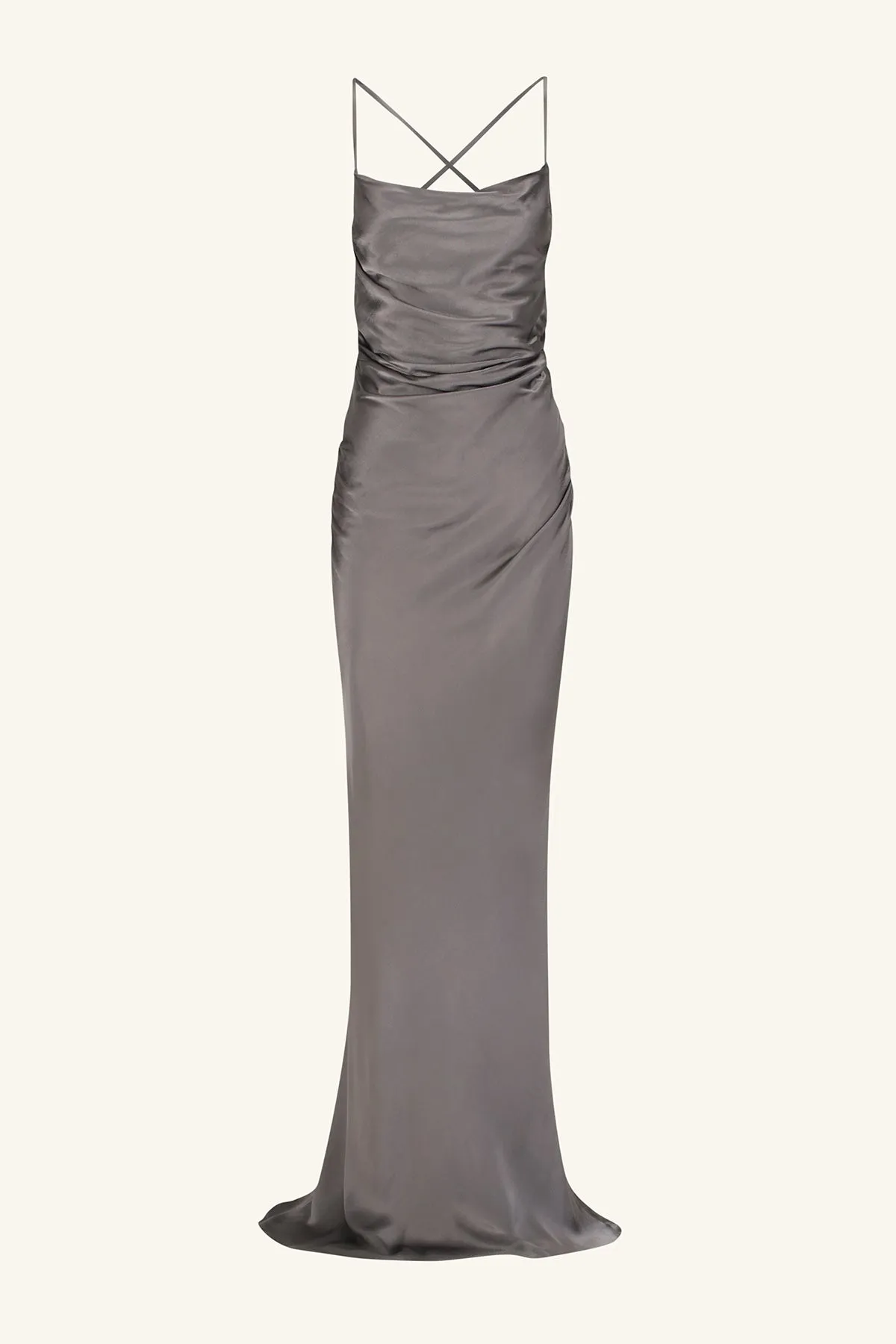 LA LUNE LACE BACK MAXI DRESS - GRAPHITE