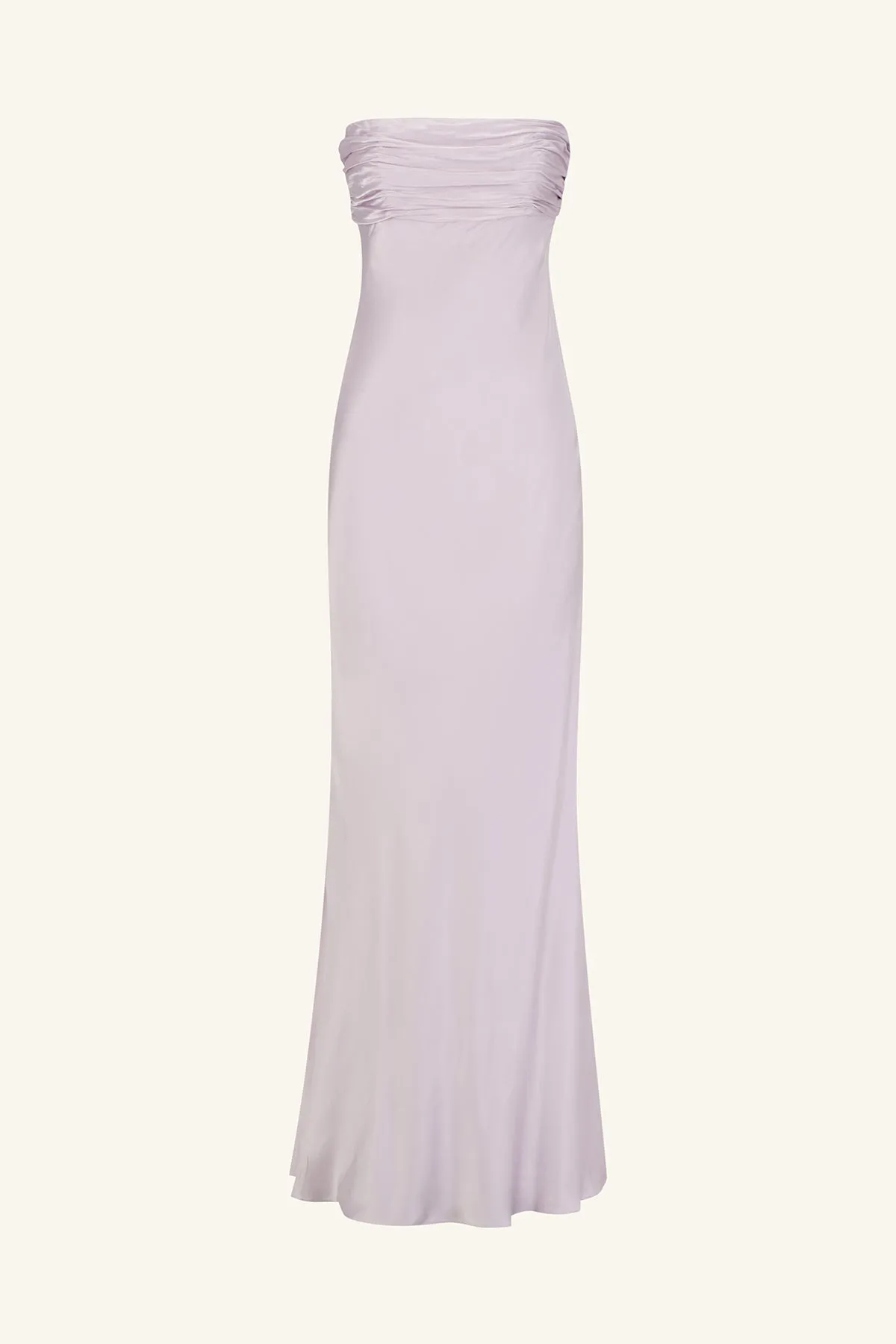 LA LUNE STRAPLESS RUCHED BODICE MAXI DRESS - LILAC