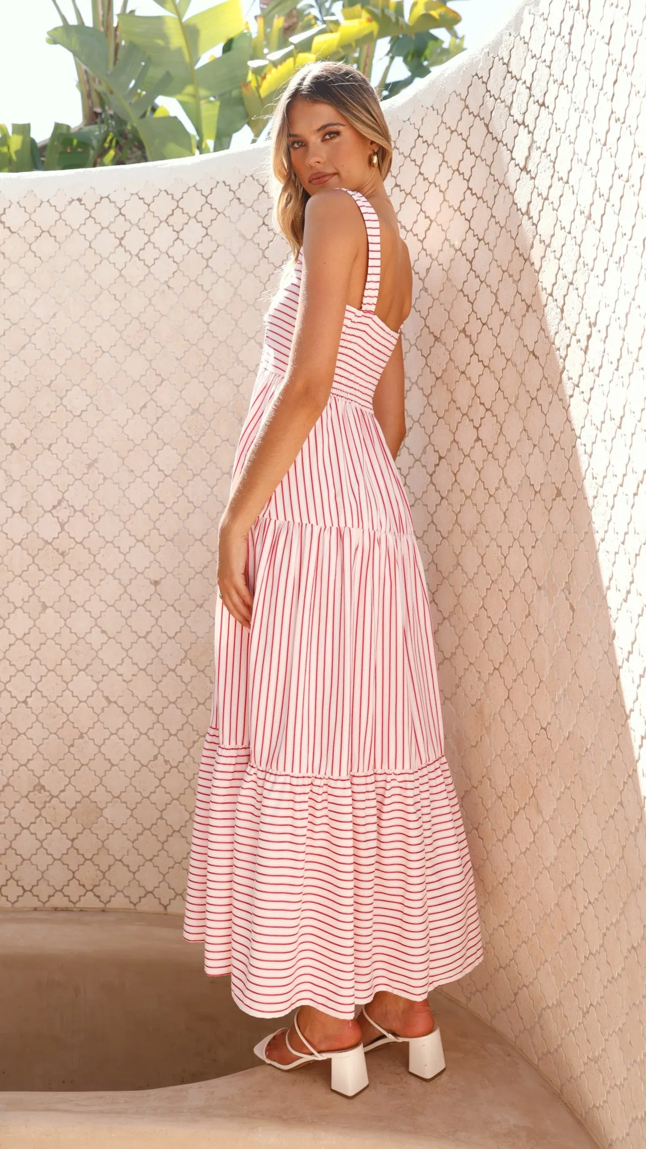 Laylah Maxi Dress - Red Stripe