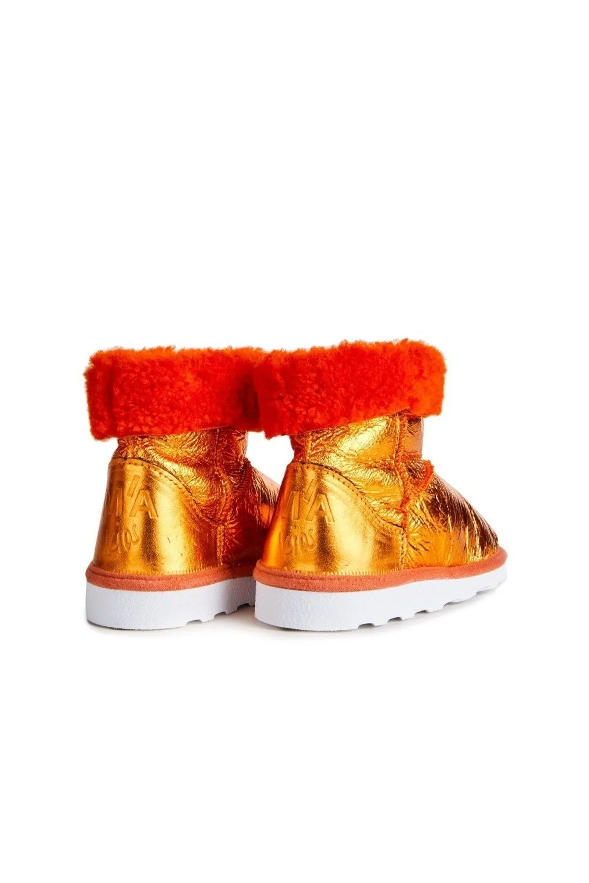 LEATHER BOOTS IN ORANGE