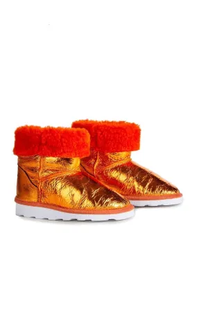 LEATHER BOOTS IN ORANGE