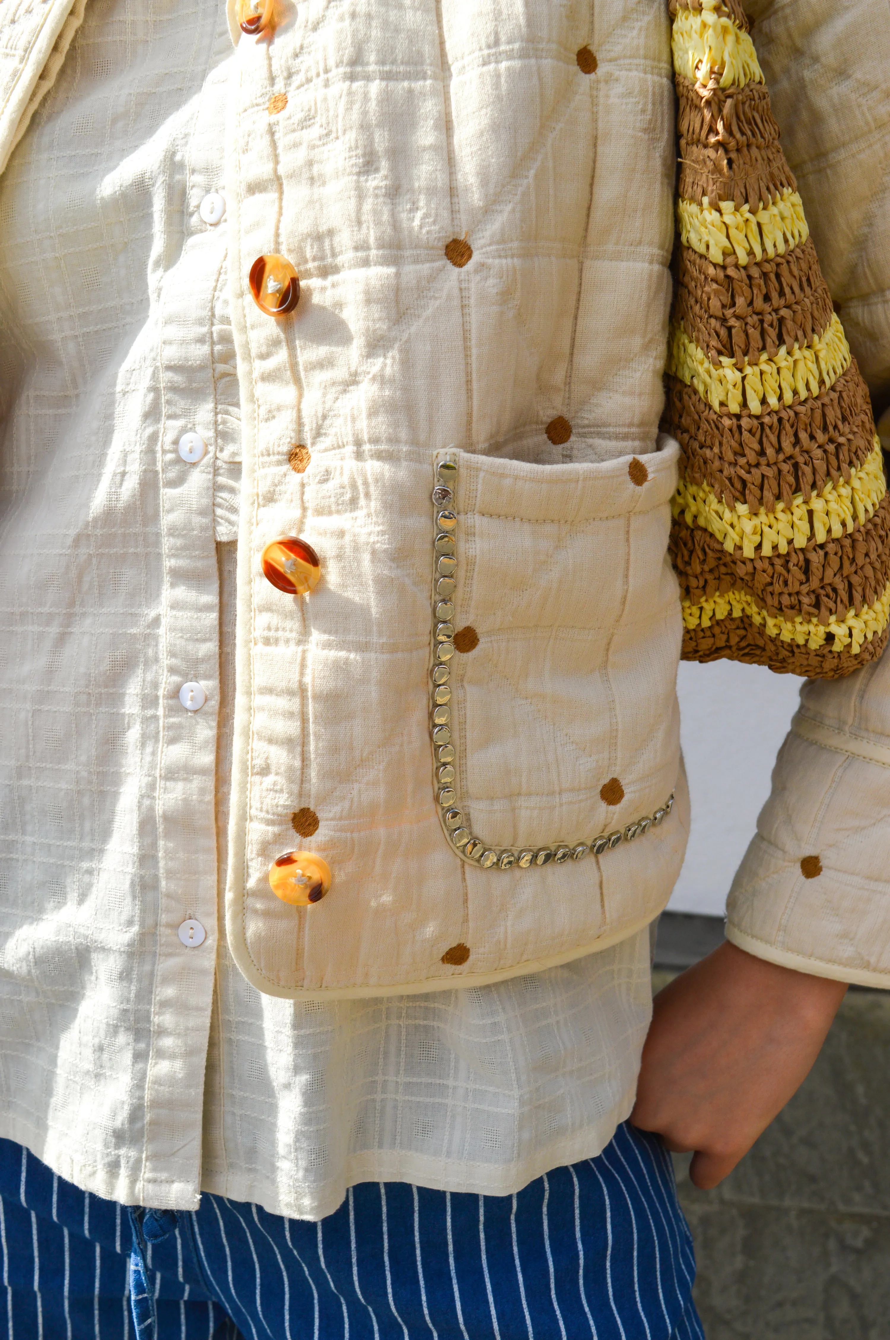 Leon & Harper Vahala Quilt Ecru Jacket