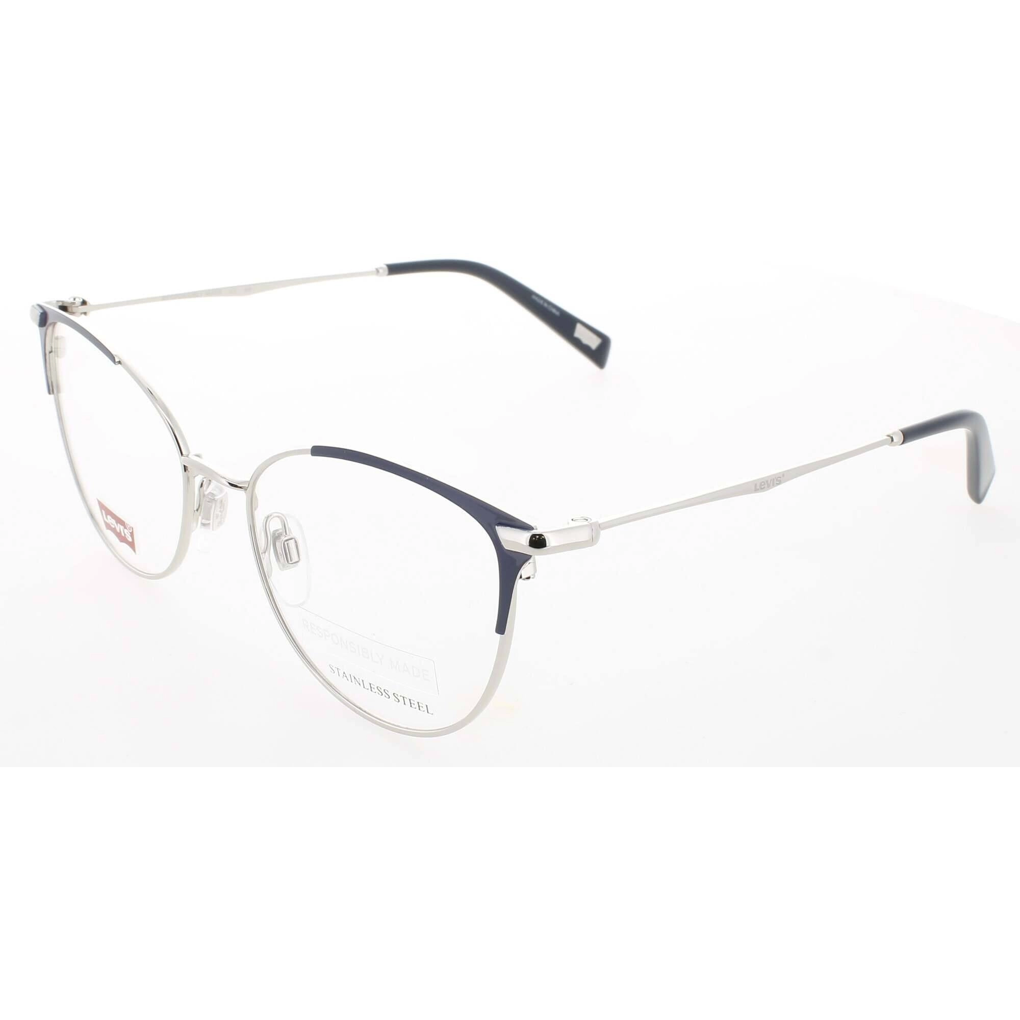 Levi's Women's Eyeglasses - Silver Metal Full Rim Cat Eye Frame | LV 5025 0D0H