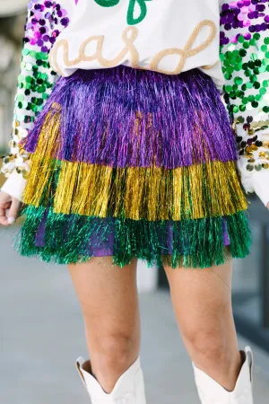 Life Of The Party Purple Colorblock Skirt