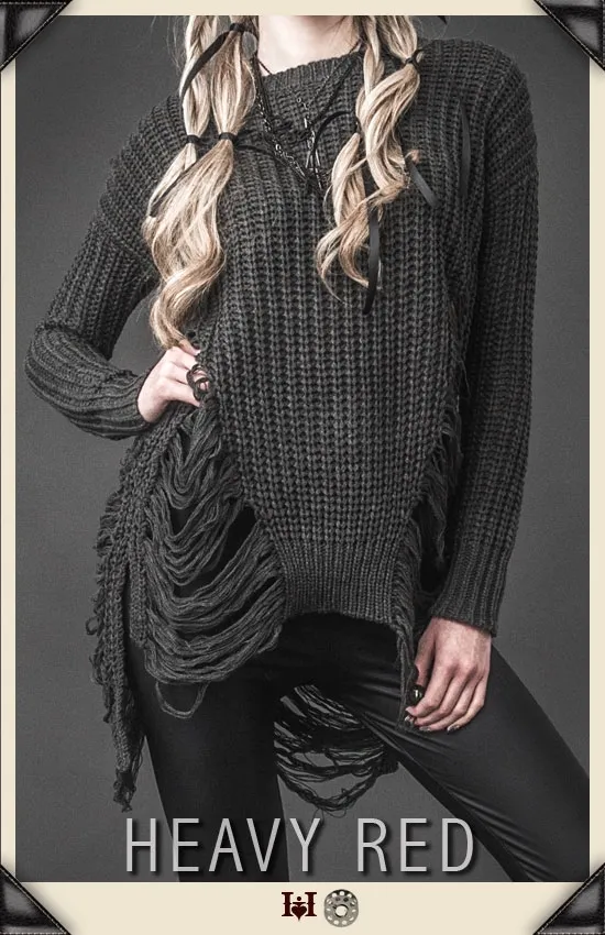 Love's Mistrust Grey Tunic Sweater
