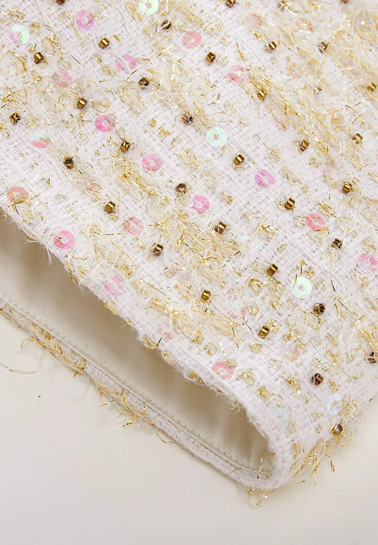 Luxurious Sequined Tweed Dress