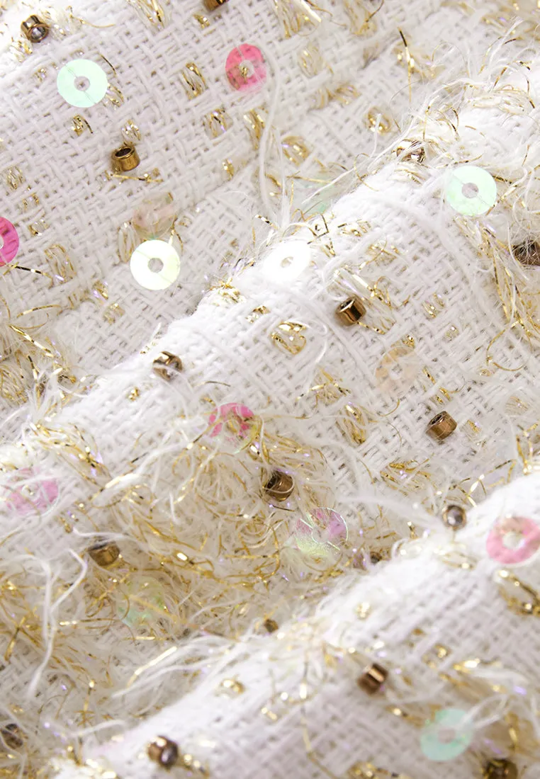 Luxurious Sequined Tweed Dress