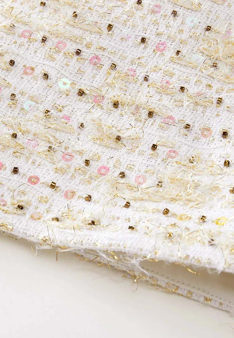 Luxurious Sequined Tweed Dress