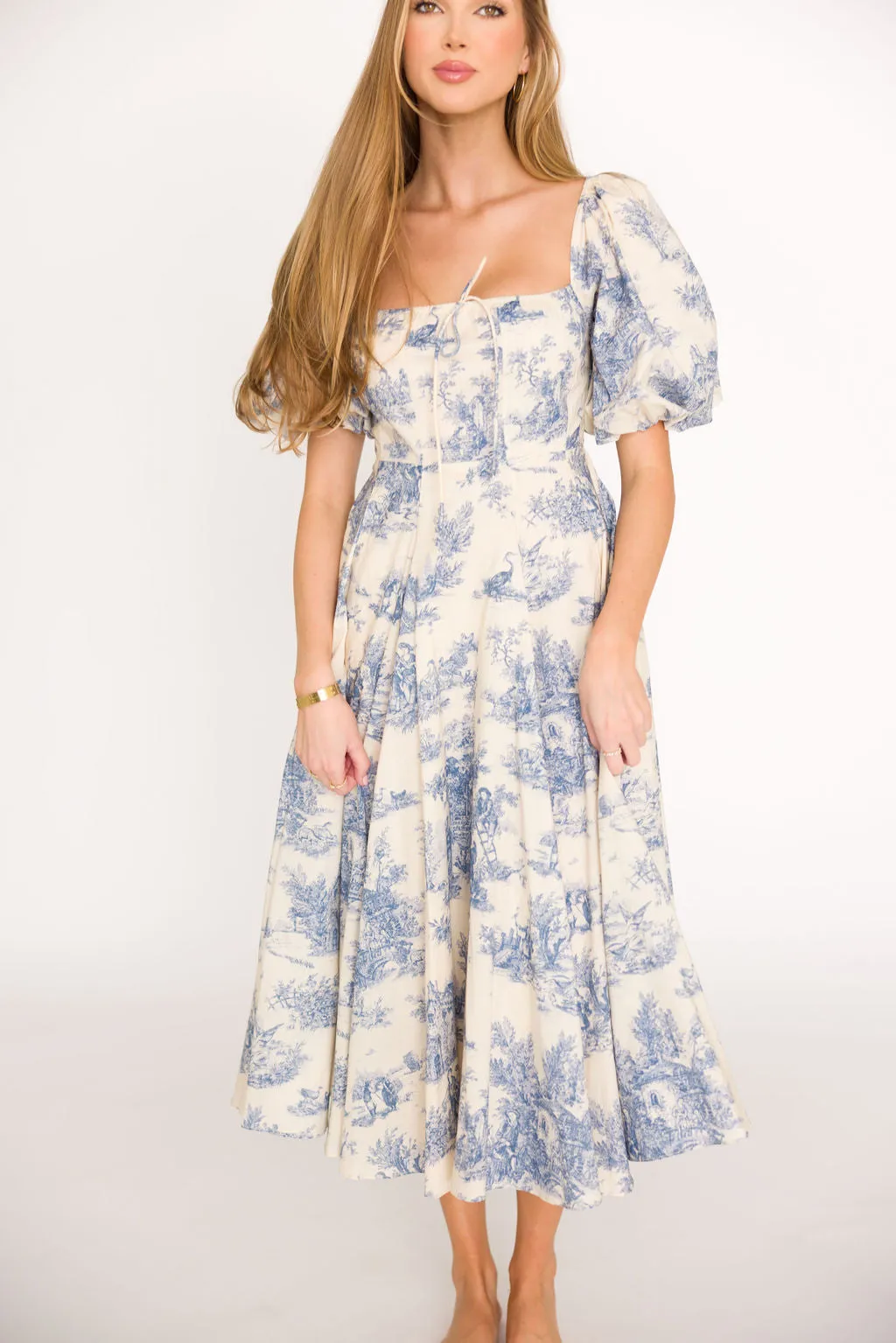 Mary Elizabeth Midi Dress in Blue