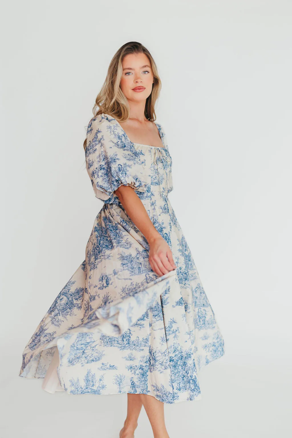 Mary Elizabeth Midi Dress in Blue