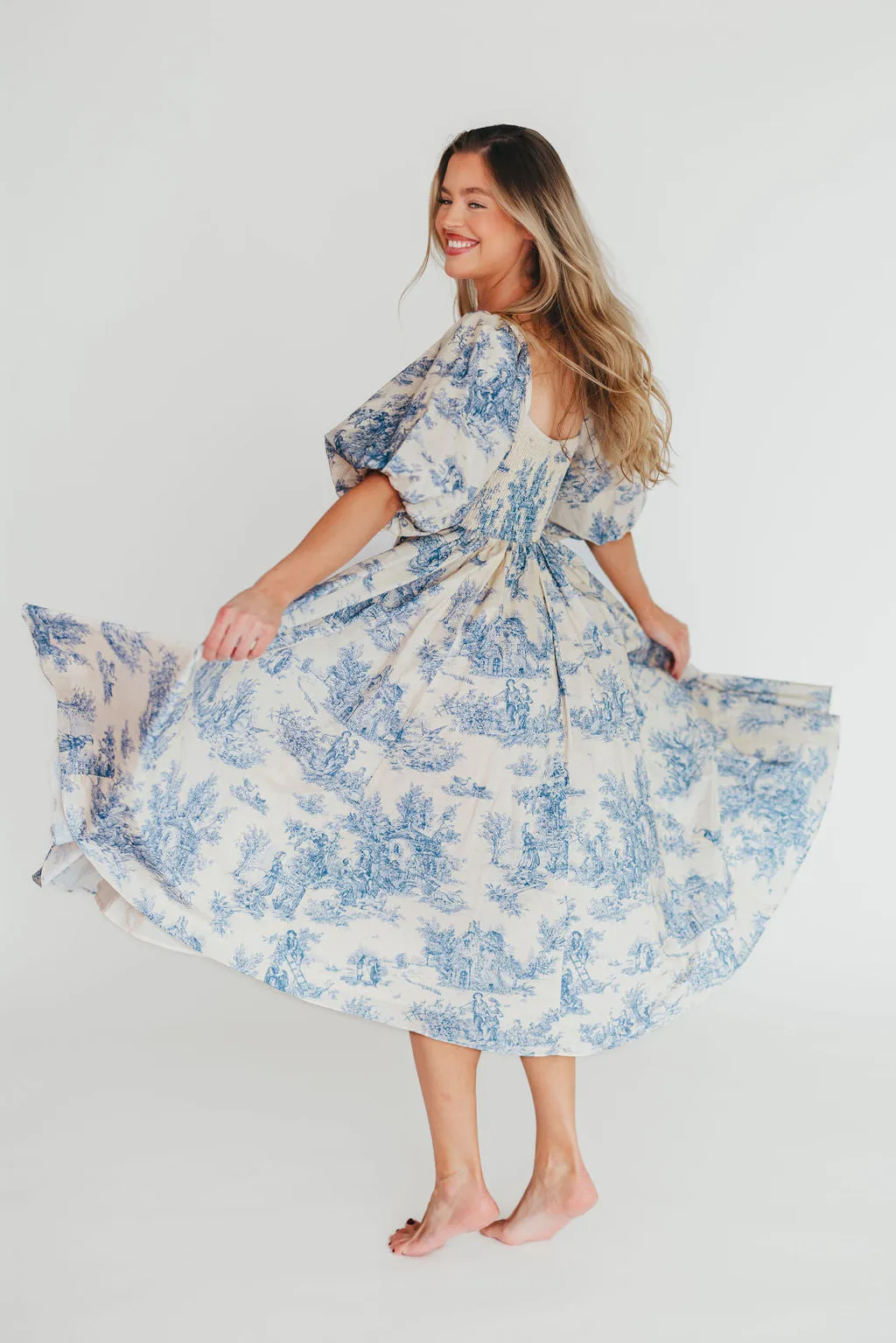 Mary Elizabeth Midi Dress in Blue