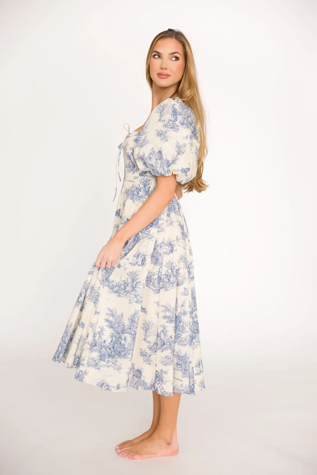 Mary Elizabeth Midi Dress in Blue
