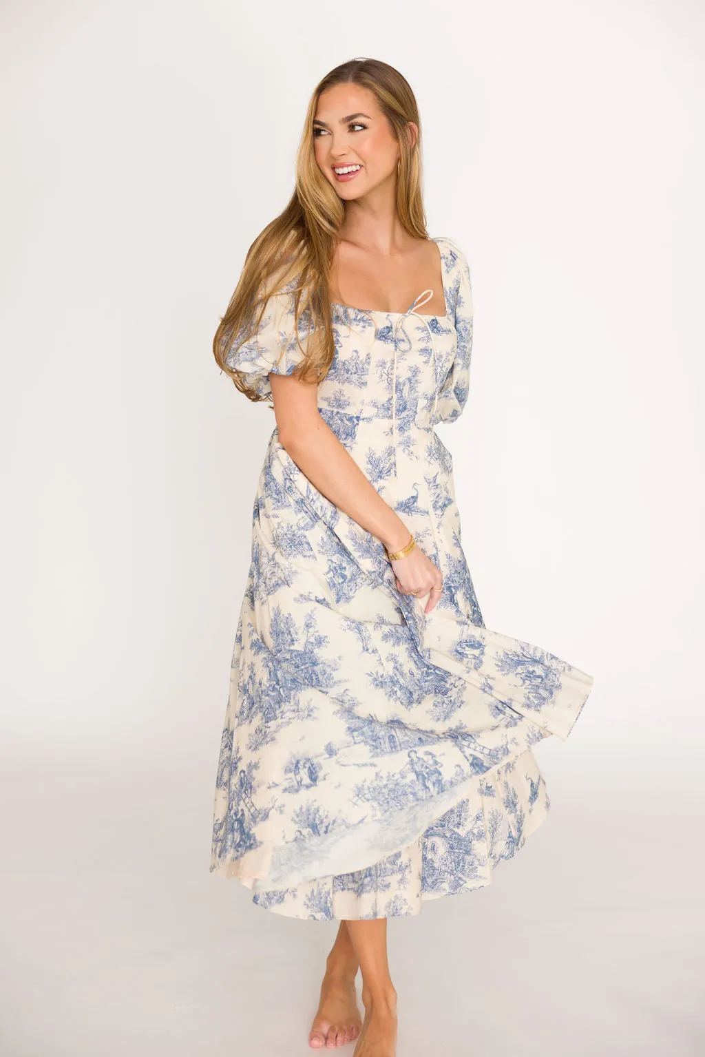 Mary Elizabeth Midi Dress in Blue