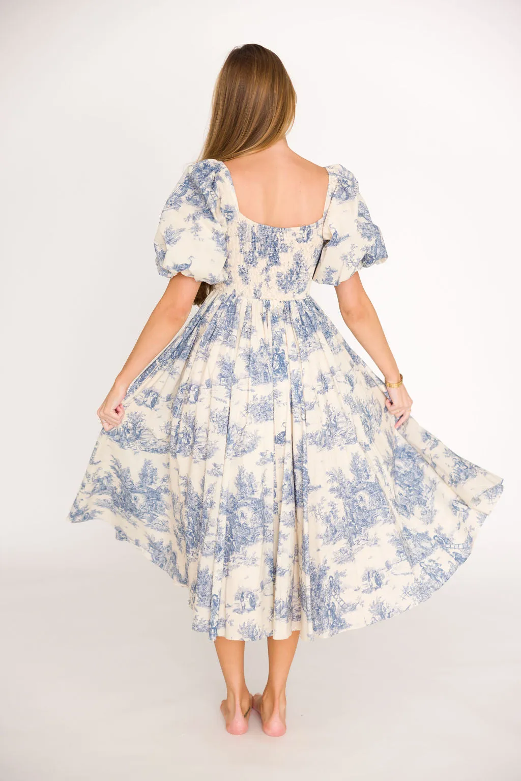Mary Elizabeth Midi Dress in Blue