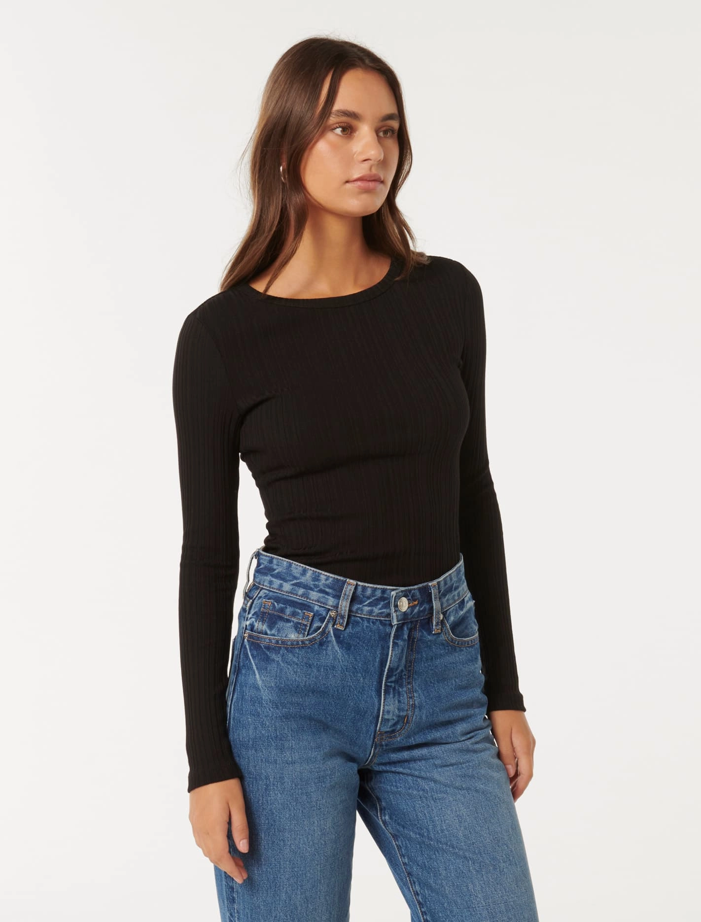 Meghan Rib Crew Neck Top