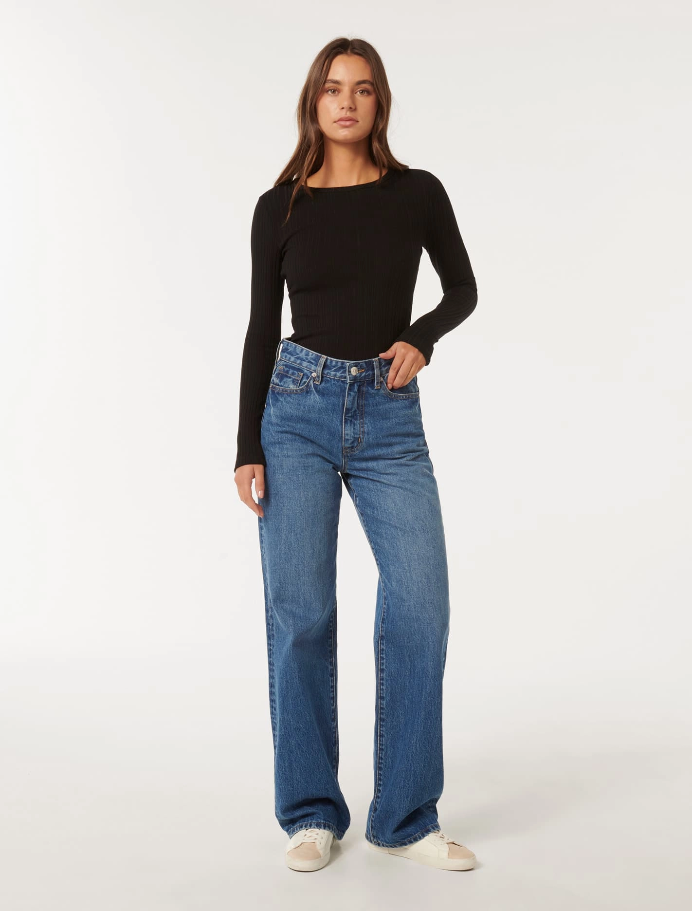 Meghan Rib Crew Neck Top