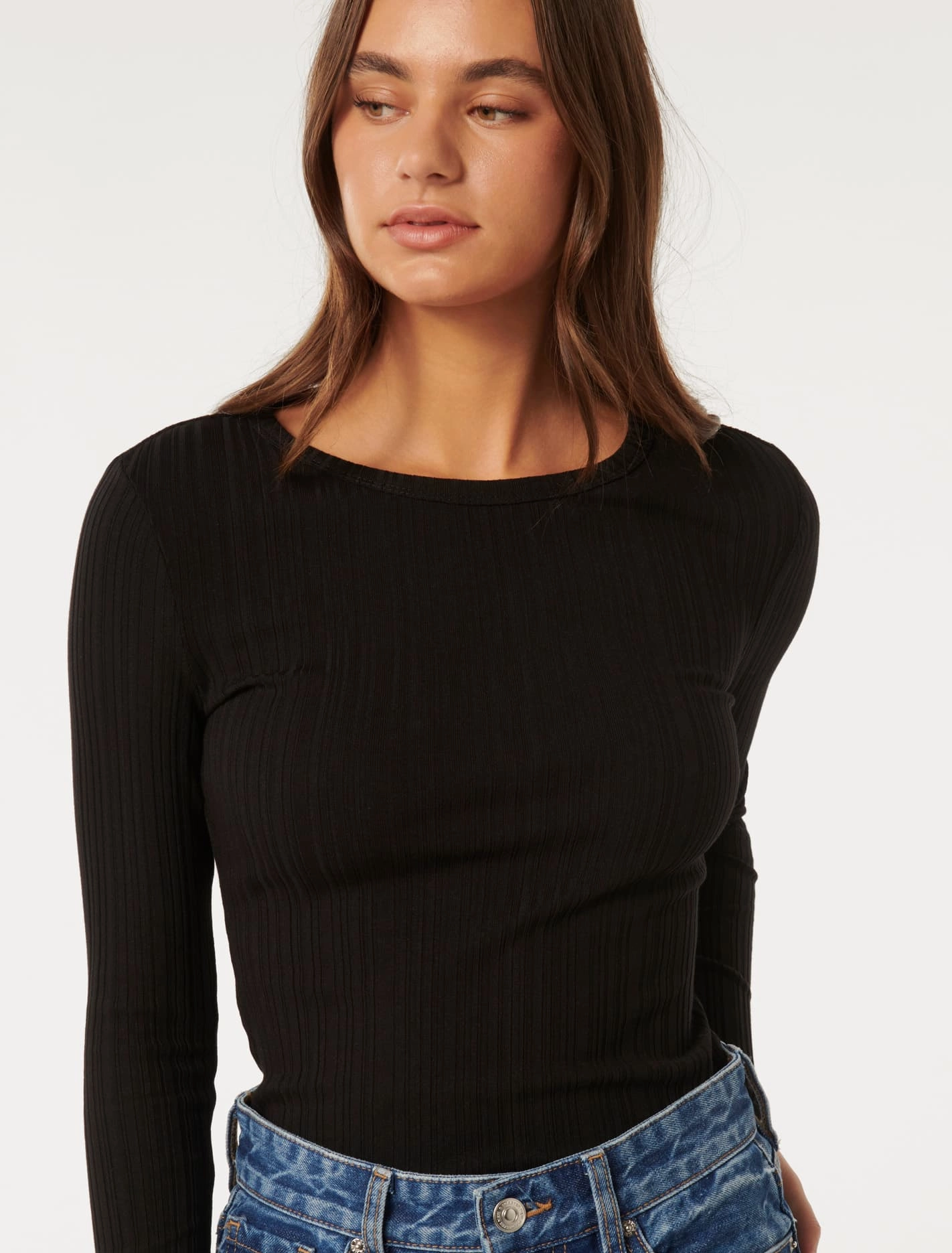 Meghan Rib Crew Neck Top