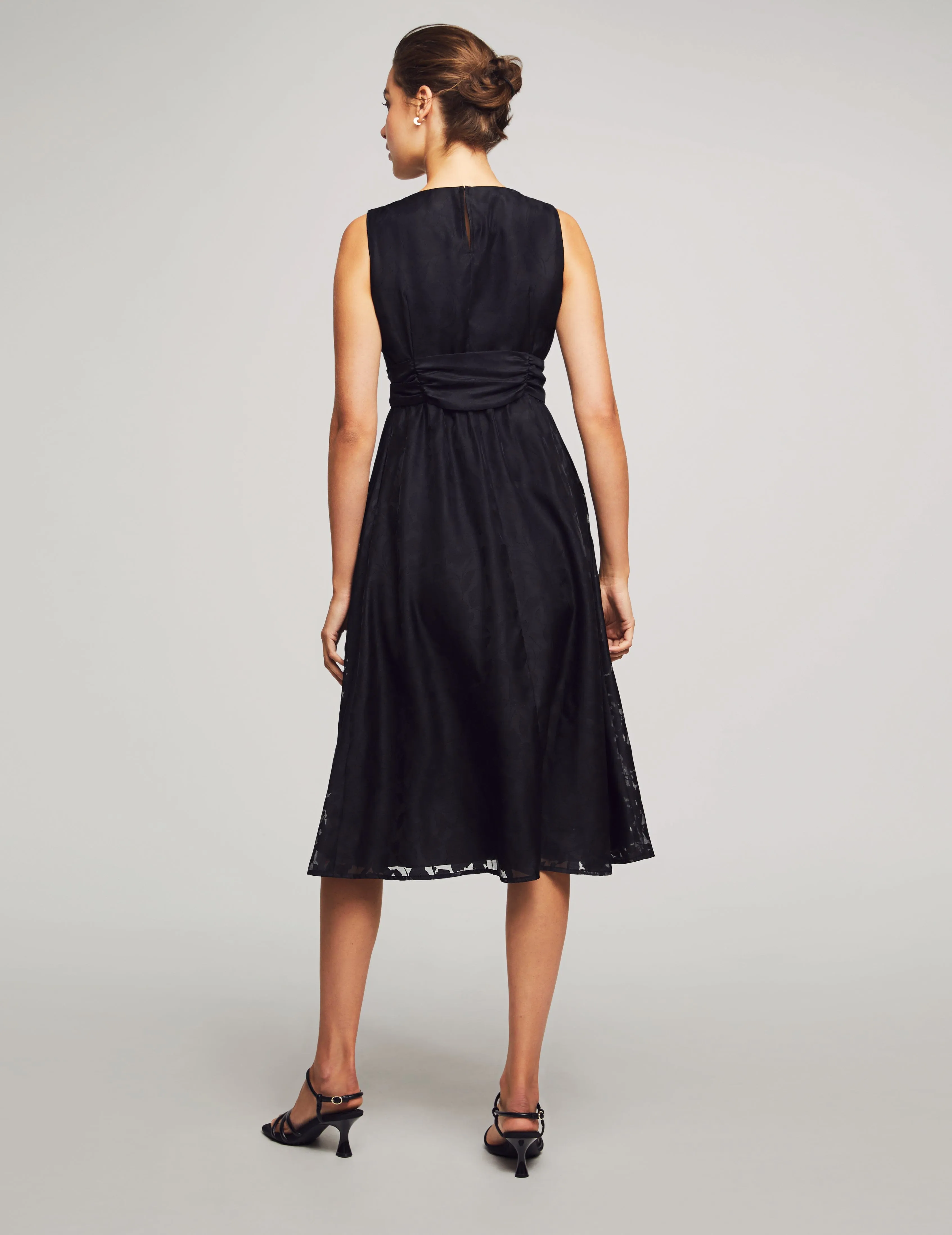 Midi Dress With Attached Sash- Sale