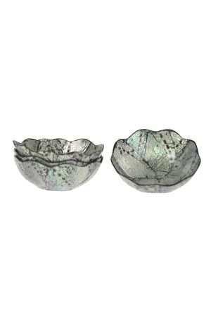 Mini Scalloped Shell Bowls - Set of 4 / Black Shell