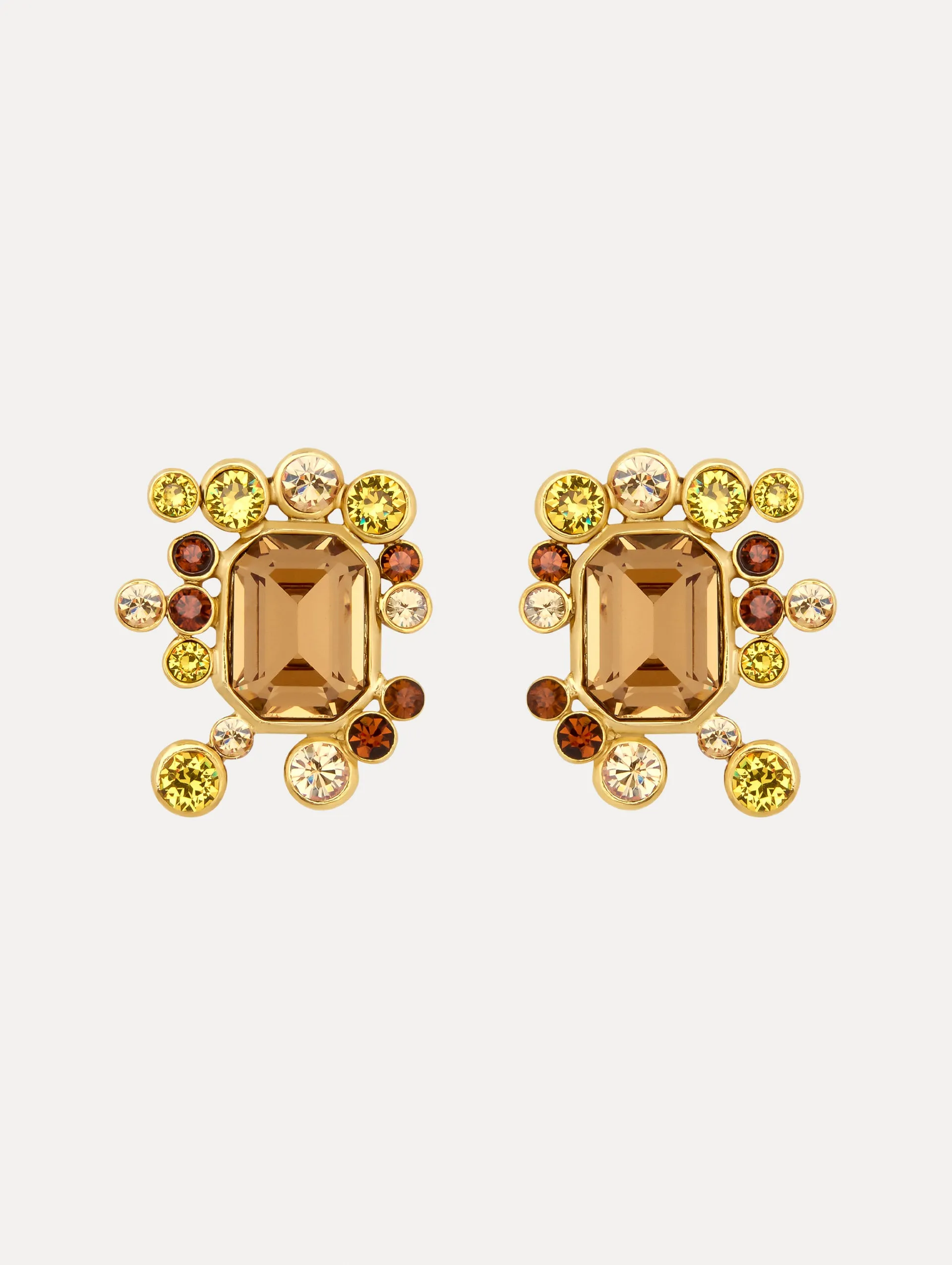 Mixed Crystal Cluster Earrings
