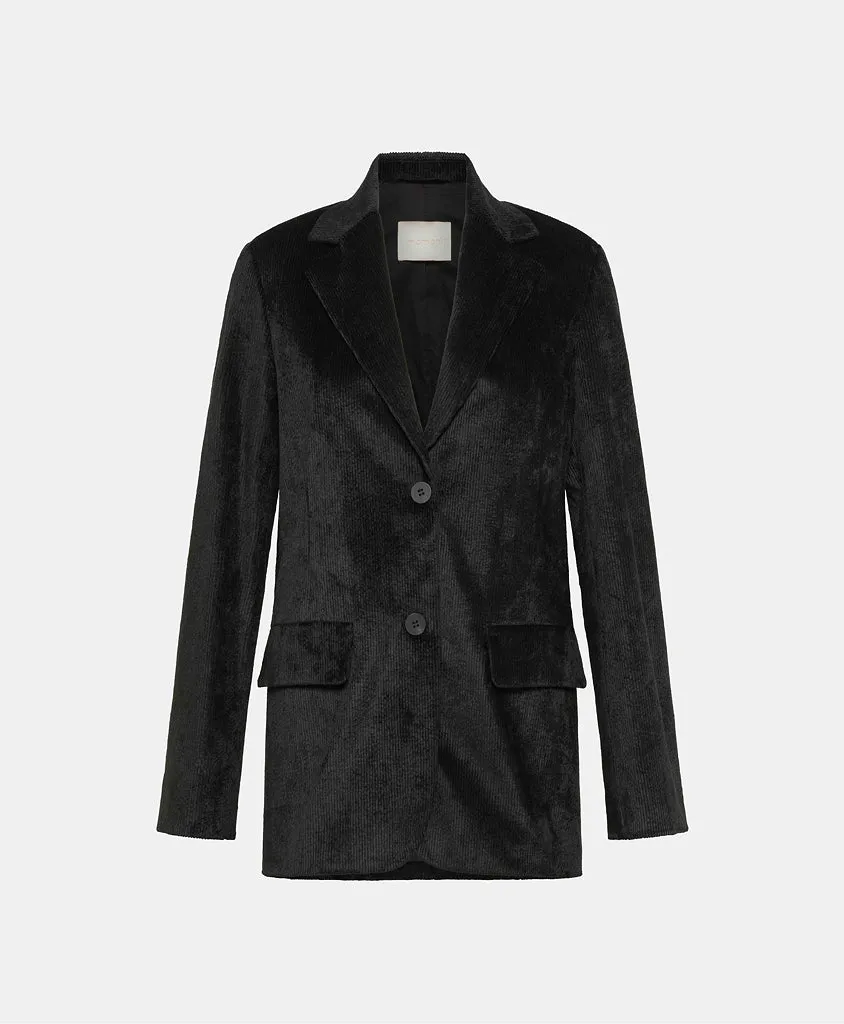 Momoni Airi Velvet Cord Jacket - Black
