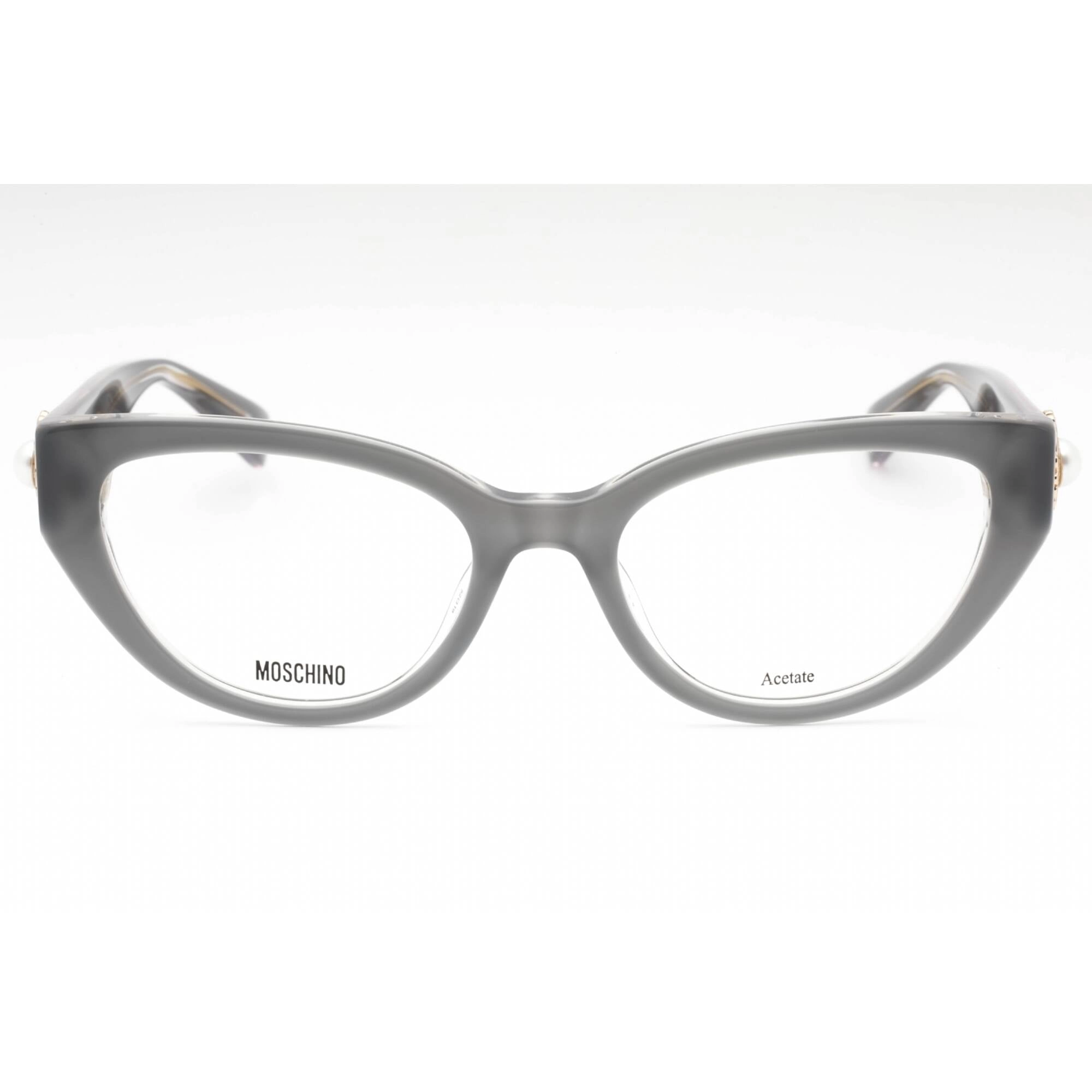Moschino Women's Eyeglasses - Grey Plastic Cat Eye Full Rim Frame | MOS631 0KB7 00